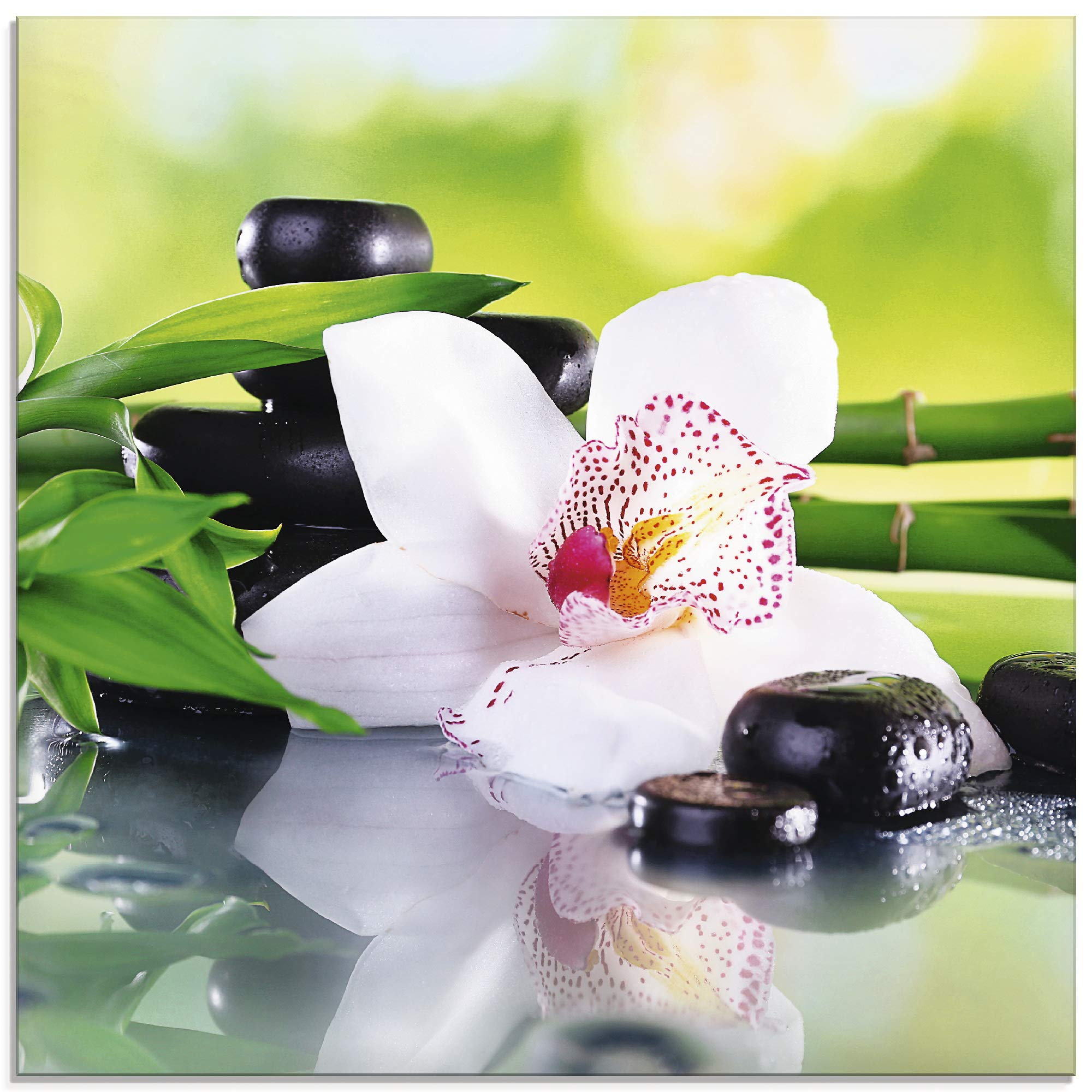 artland-glasbilder-zen-orchideen-glasbild-30x30-rosa image 1
