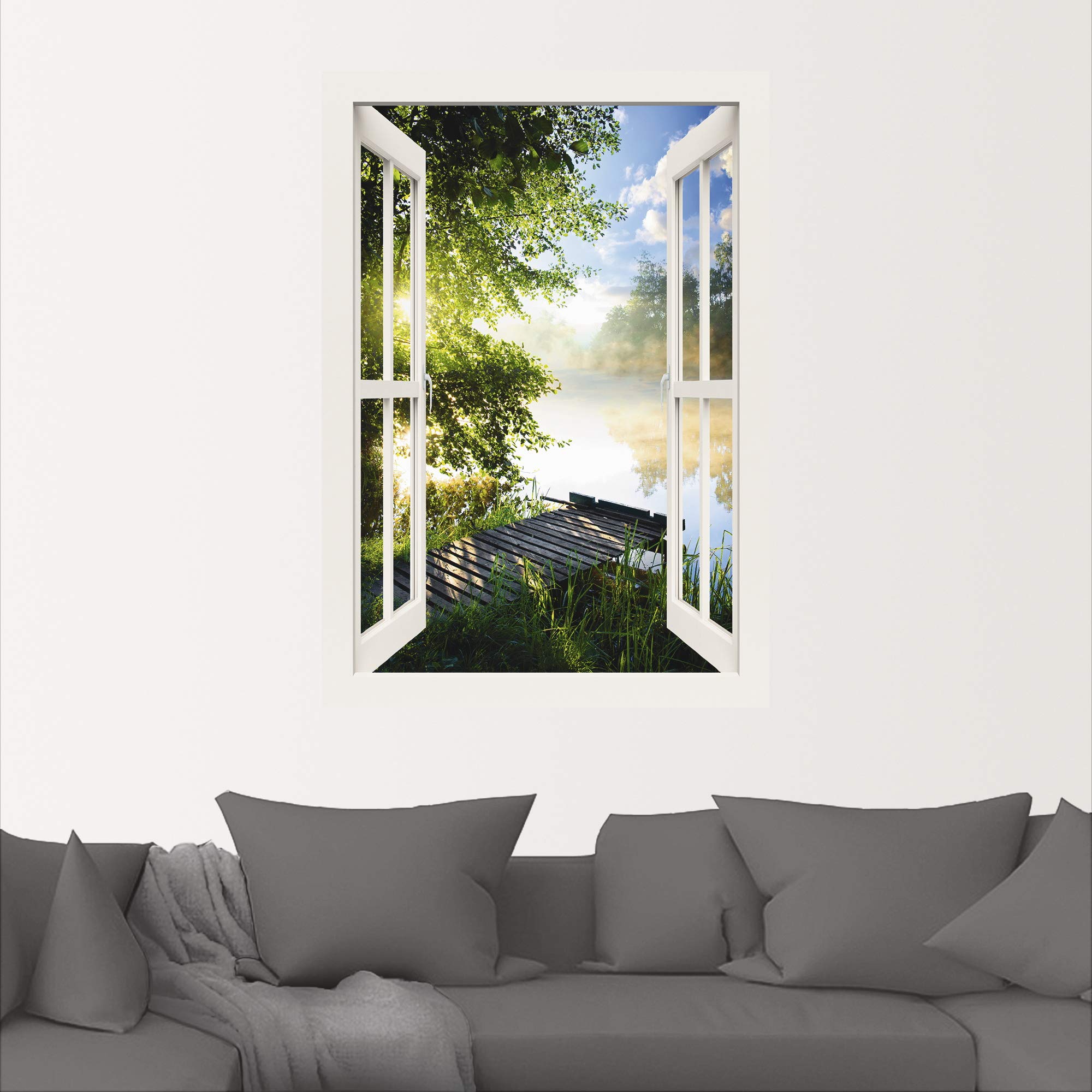 artland-wandaufkleber-wandtattoo-wald-angelsteg-vinyl-100x70 image 5