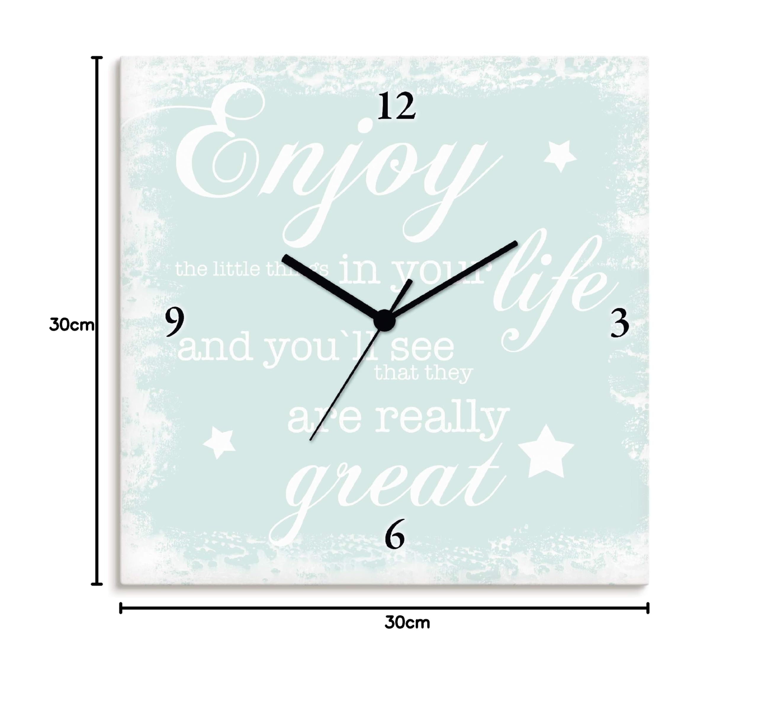 artland-wanduhren-spruch-mint-leinwand-funkuhr-30x30 image 8