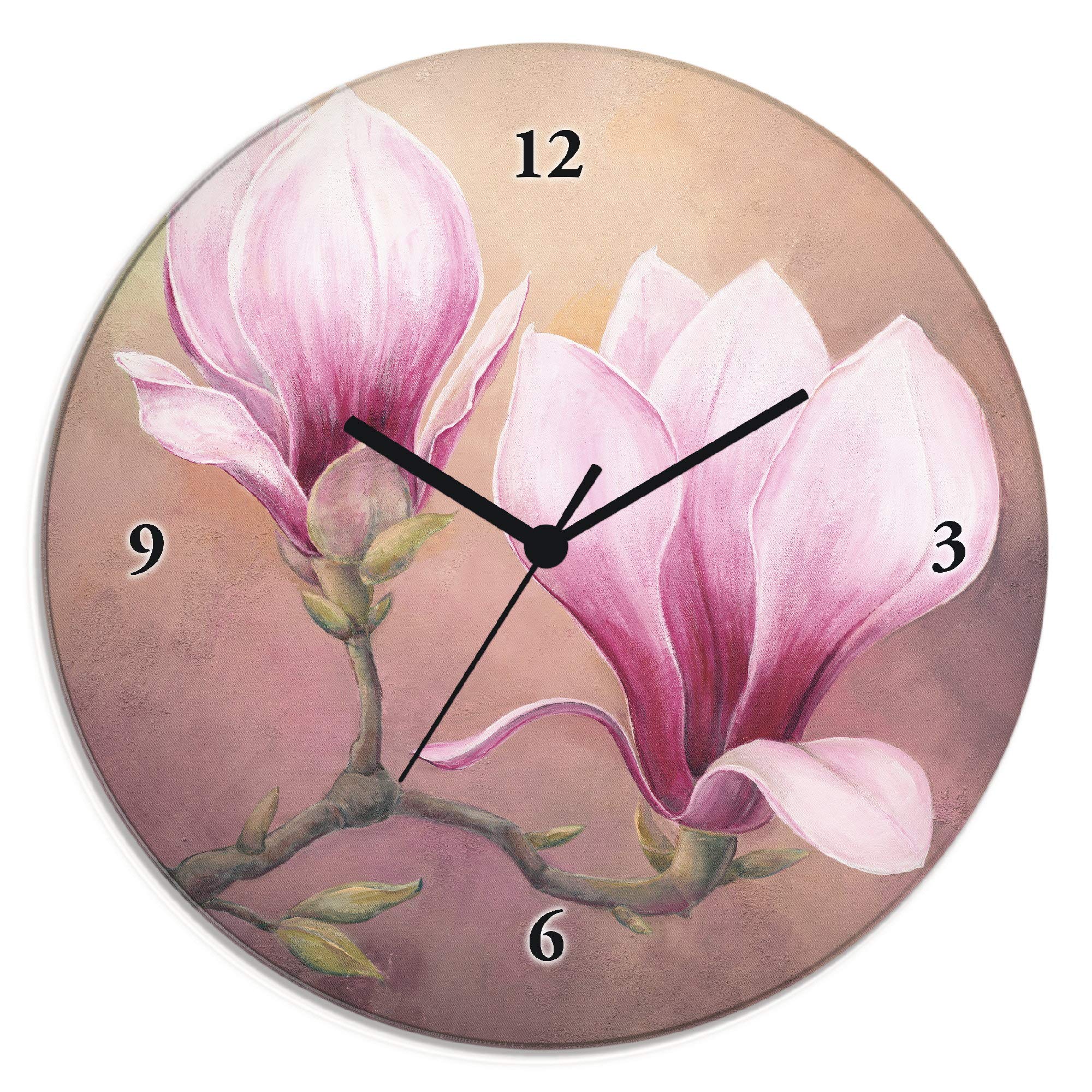 artland-wanduhren-t4wv-wanduhr-magnolie-30-cm-glas-lautlos image 1