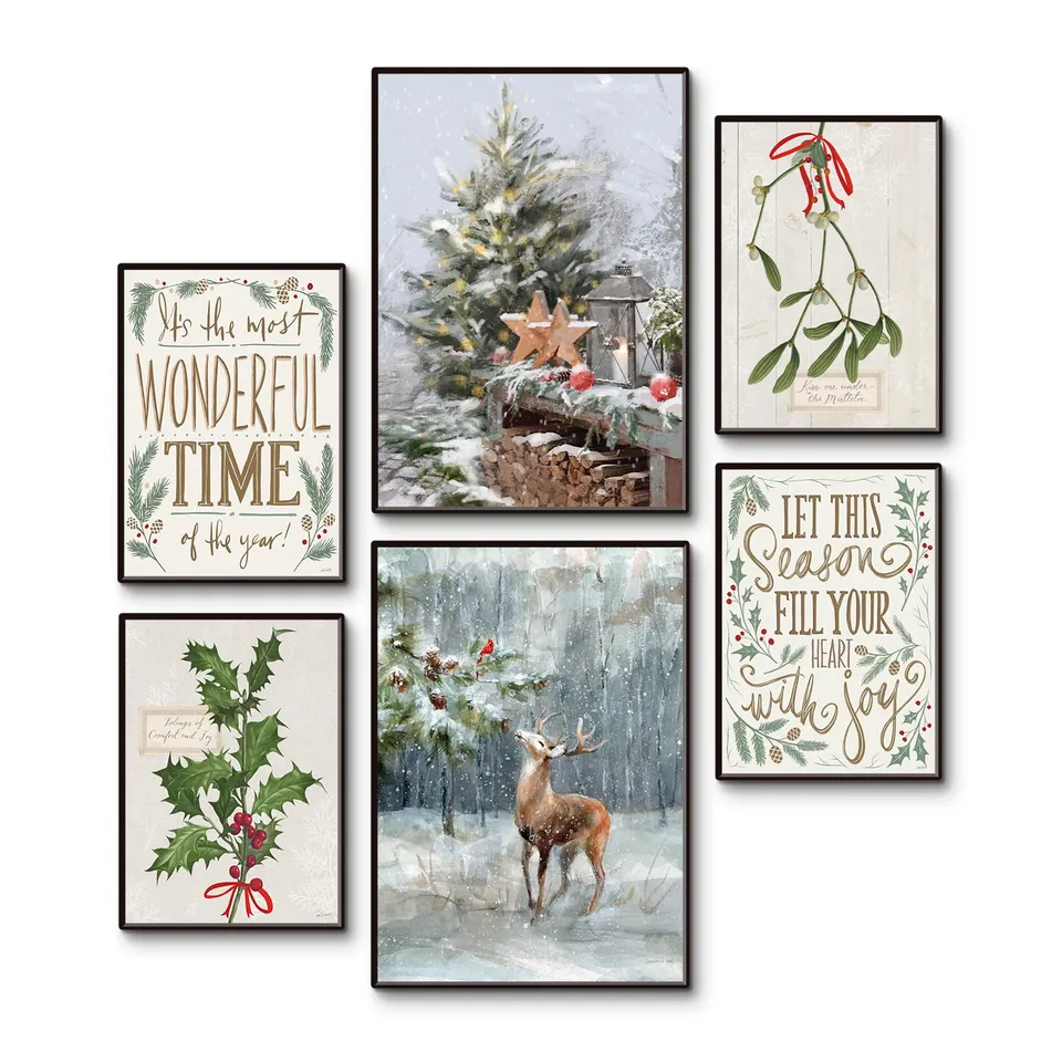 artland-posterset-weihnachten-6tlg-a3-a4-ohne-rahmen-winter image 1