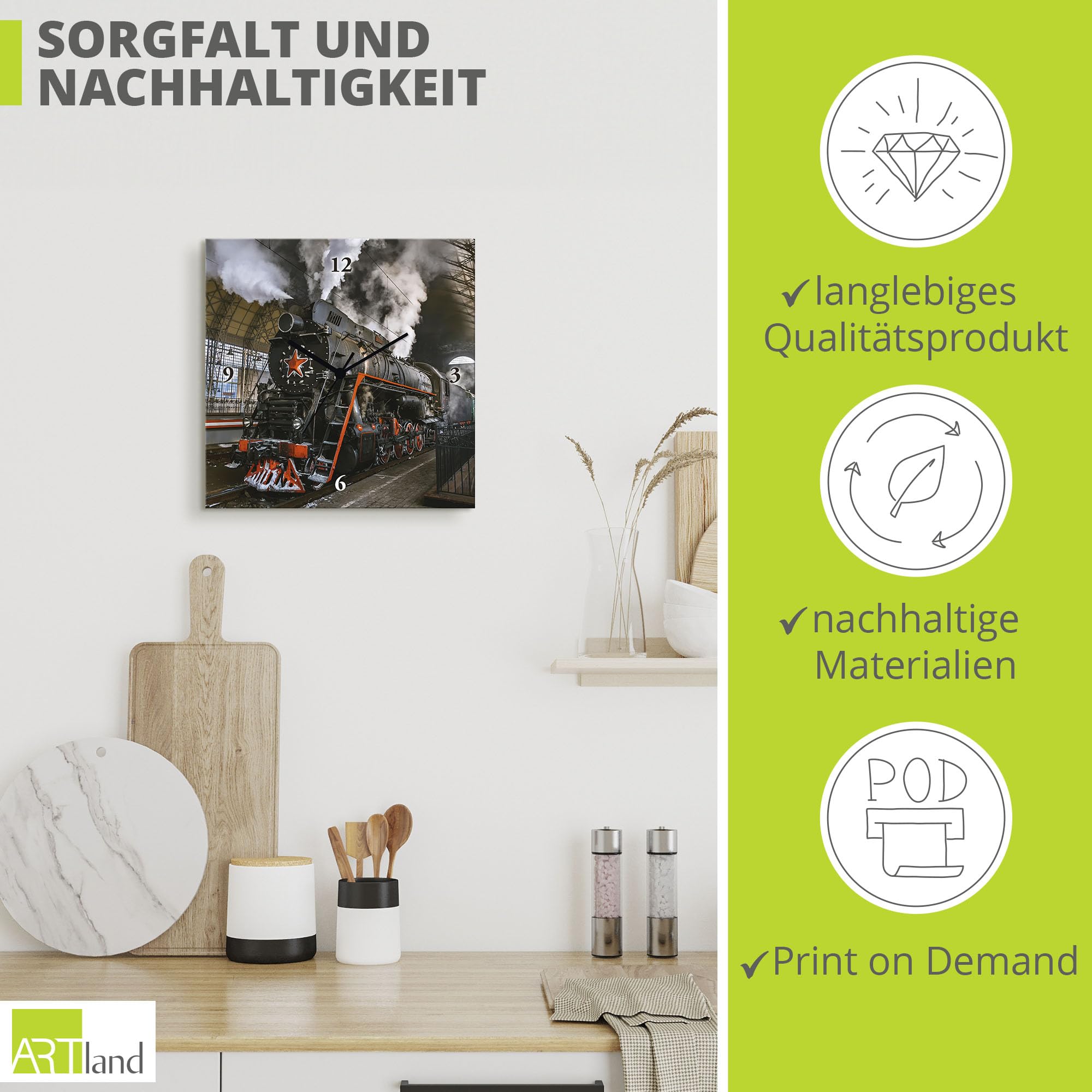 artland-wanduhren-lokomotive-retro-alu-funkuhr-30x30 image 5