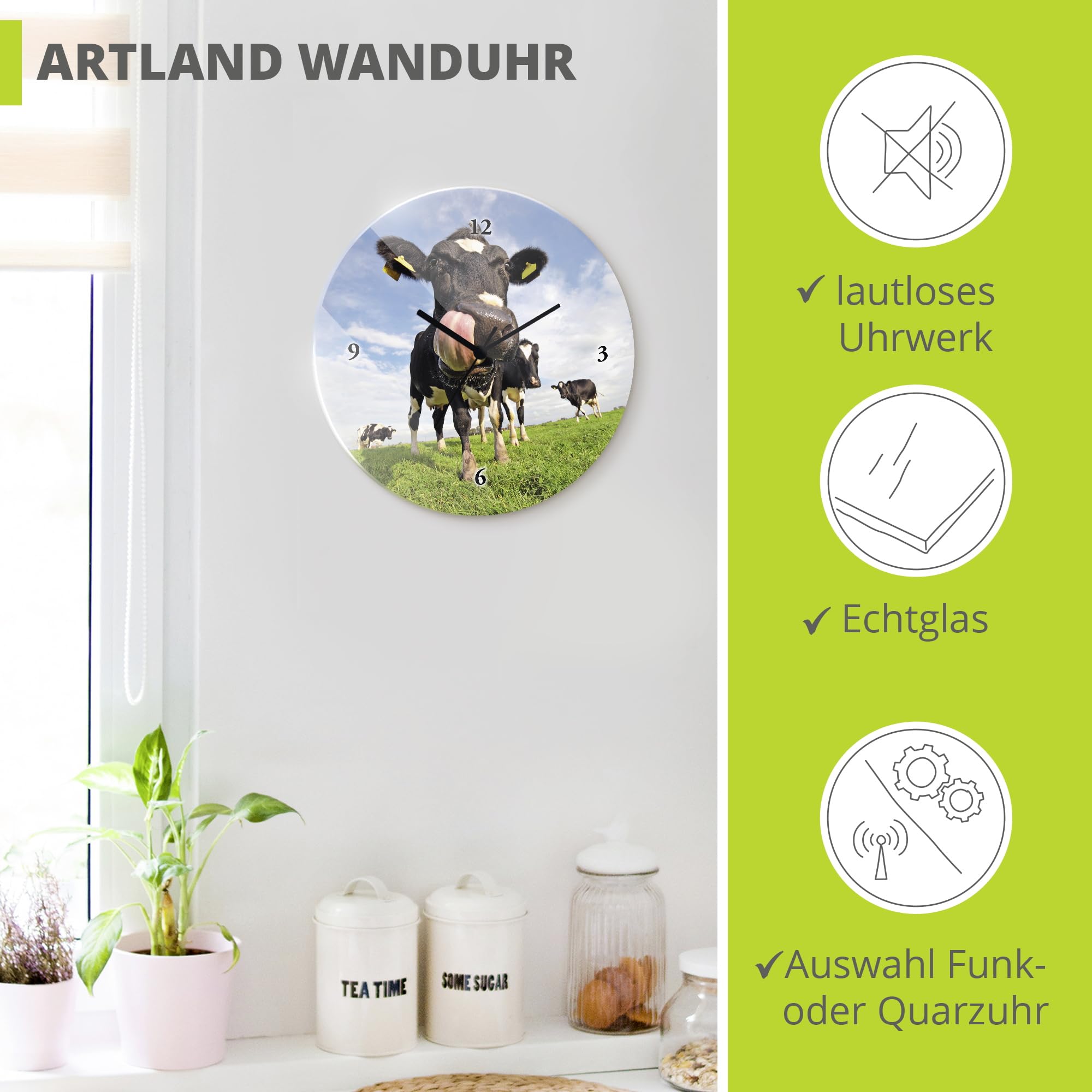 artland-wanduhren-t5wj-wanduhr-kuh-30-cm-glas-lautlos image 2