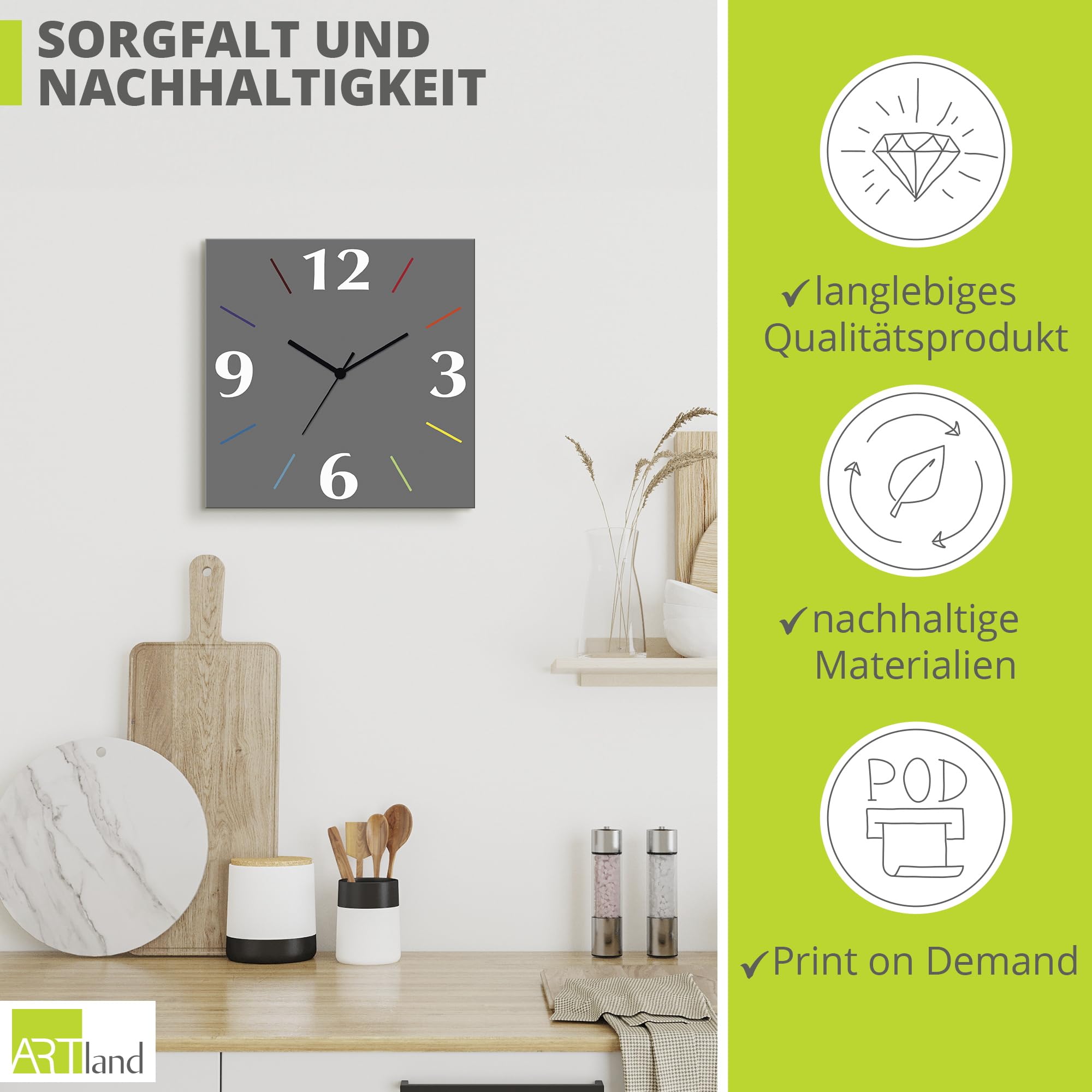 artland-wanduhren-quarzuhr-30x30-cm-grau-lautlos image 5