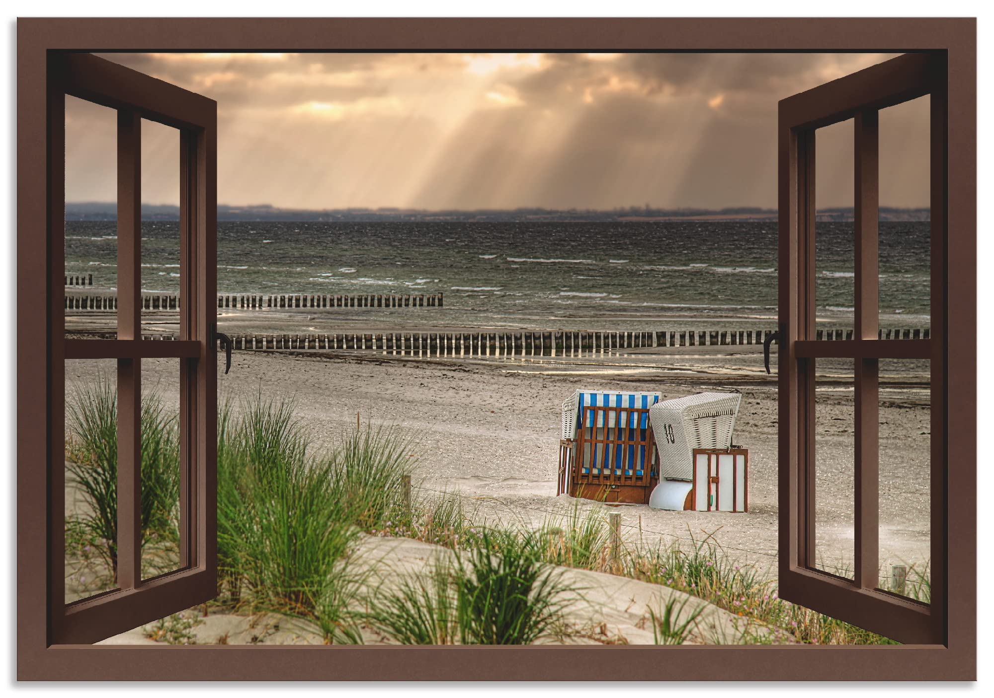 artland-alubilder-fensterblick-strand-alubild-130x90-cm image 8