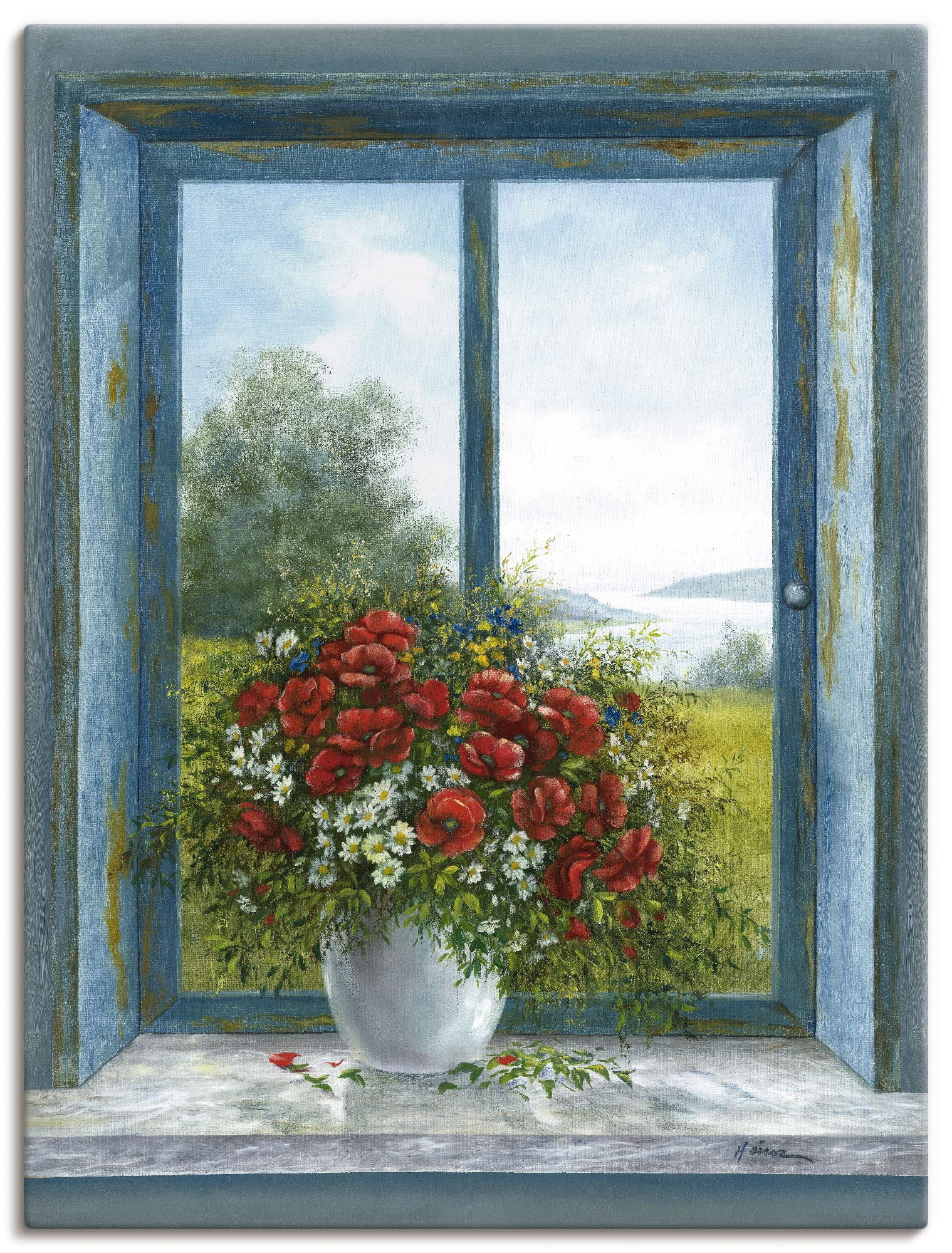 artland-leinwandbilder-mohnblumen-am-fenster-60x80-cm image 1
