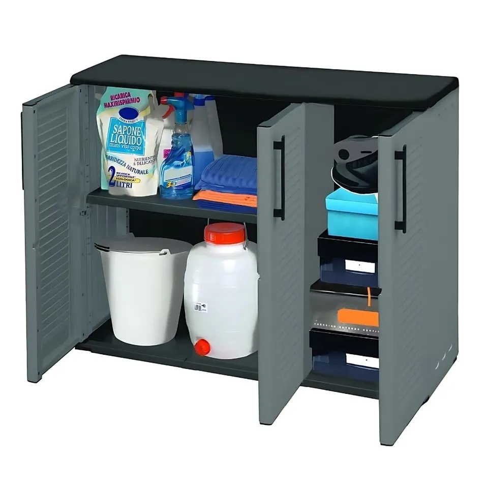 garpet-garten-gartenschrank-3-t-rig-kunststoffschrank-halbhoch-wetterfest image 1