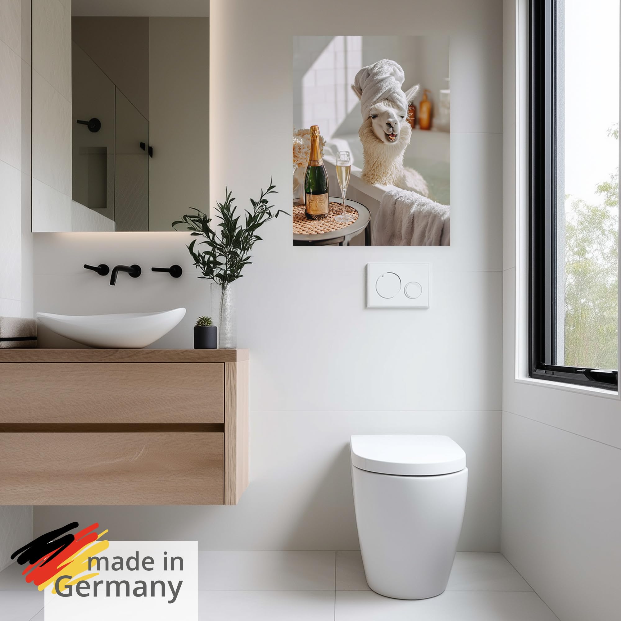 artland-kunstdrucke-lama-badewanne-poster-30x40-cm-wei-sekt image 5