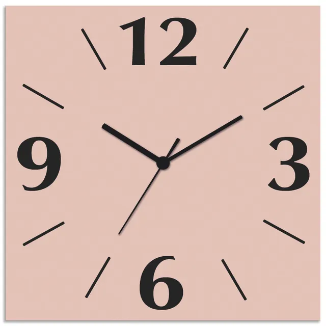 artland-wanduhren-funkuhr-alu-30x30-cm-rosa-altrosa-s7kk image 1