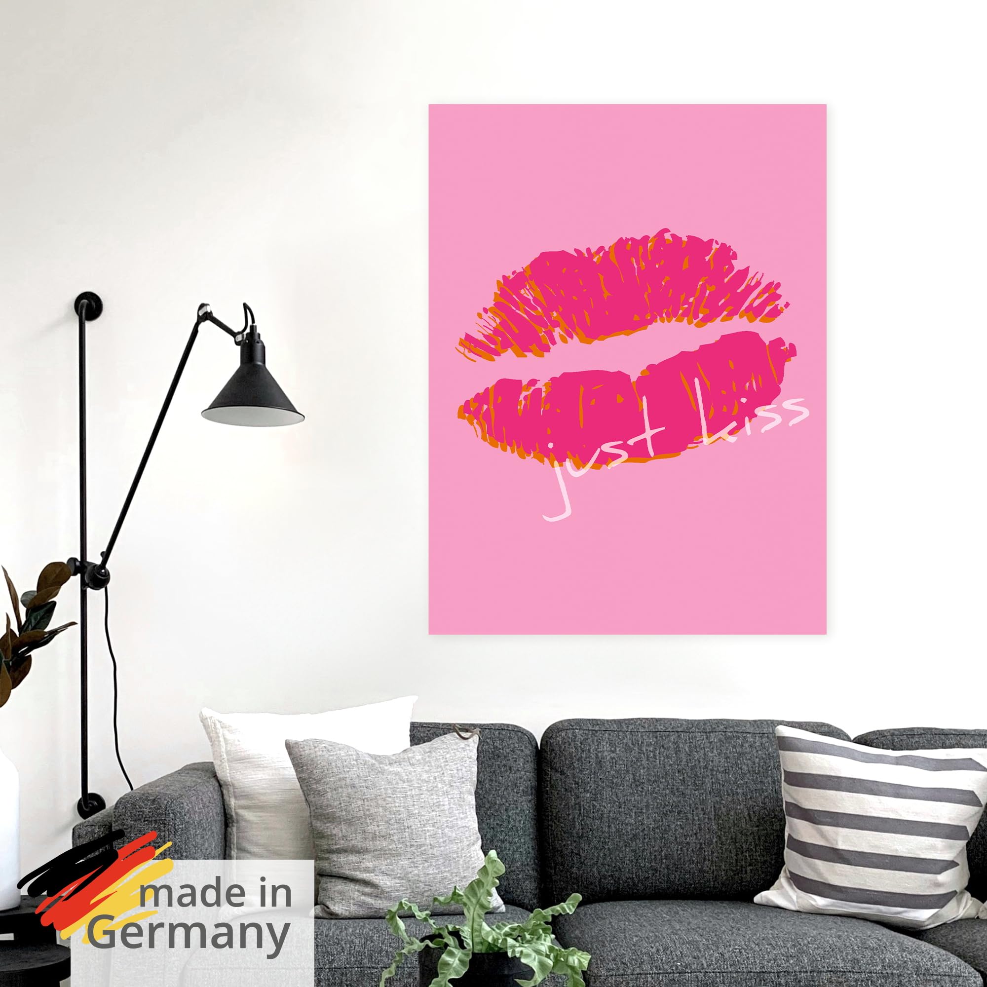 artland-wandaufkleber-just-kiss-wandtattoo-45x60-cm-pink image 5
