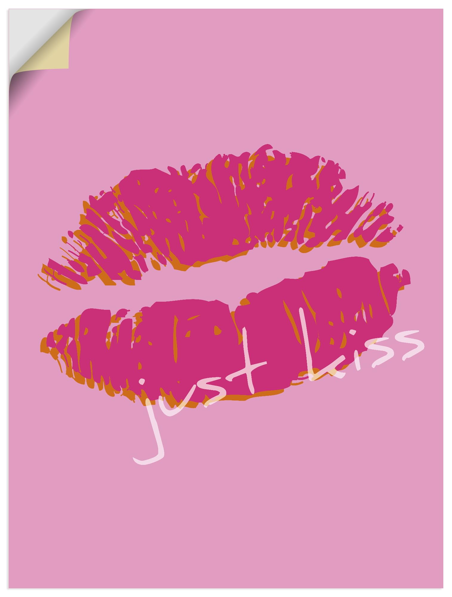 artland-wandaufkleber-just-kiss-wandtattoo-45x60-cm-pink image 1