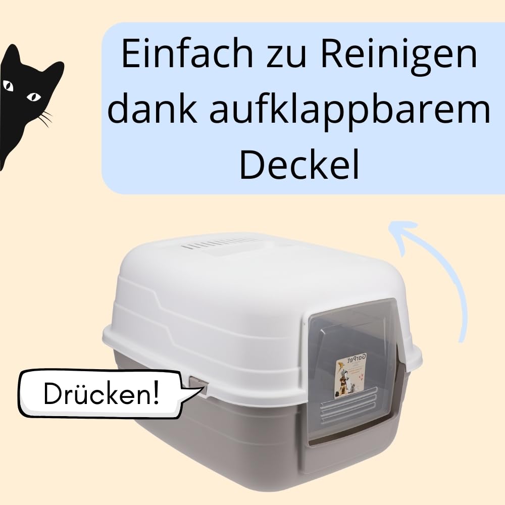 garpet-tierwelt-katzenklo-mit-deckel-grau-aktivkohlefilter image 5
