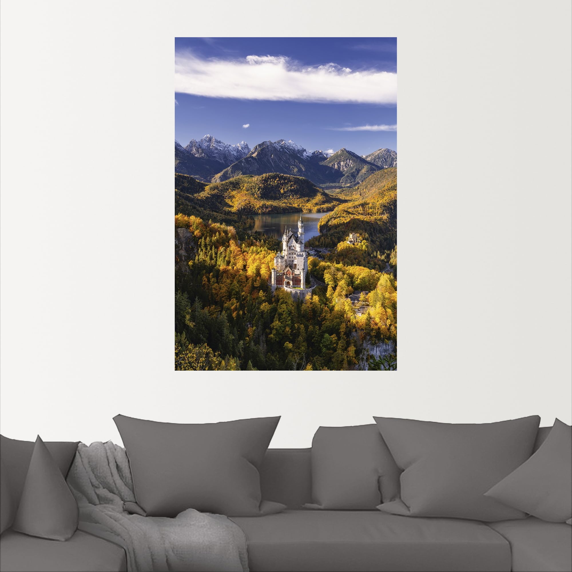 artland-wandaufkleber-schloss-neuschwanstein-vinyl-herbst image 6
