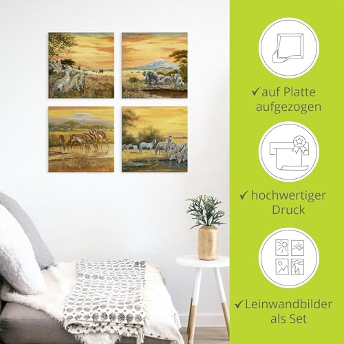 artland-afrika-leinwandbild-4er-set-30x30-cm-tiere-steppe image 8