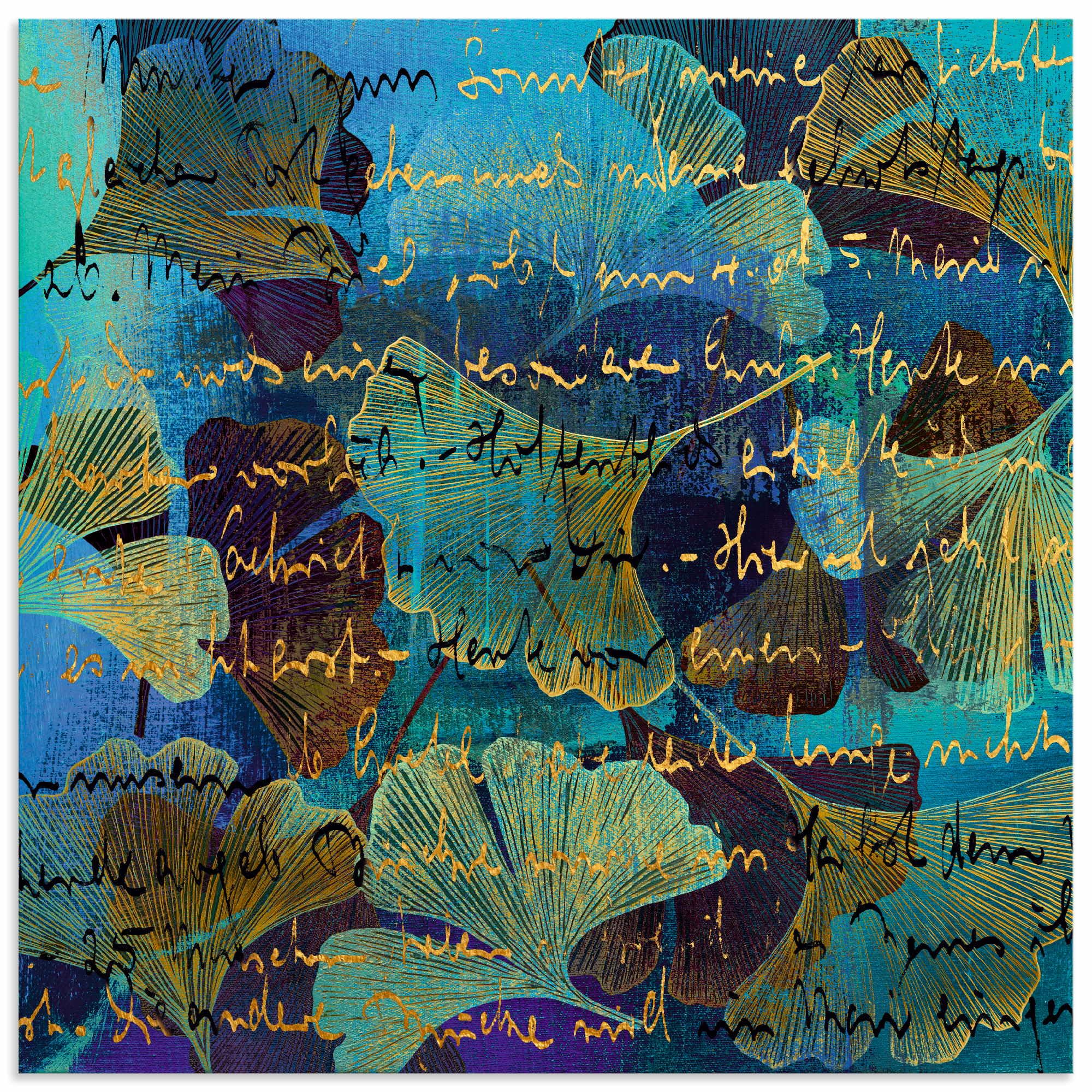 artland-alubilder-u5yj-alubild-ginkgo-blau-40x40-cm-outdoor image 1