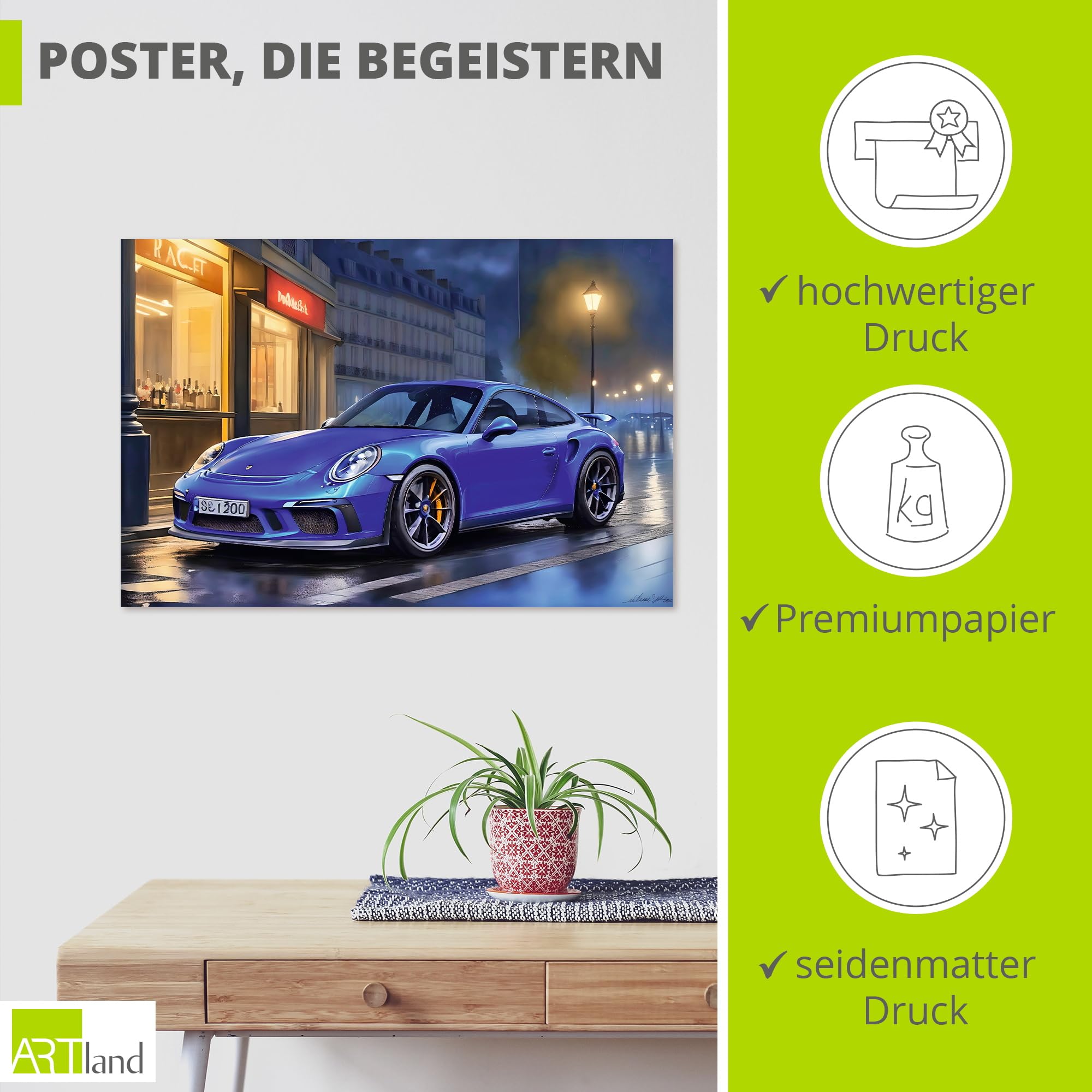 artland-kunstdrucke-paris-porsche-poster-120x80-cm-ungerahmt image 2