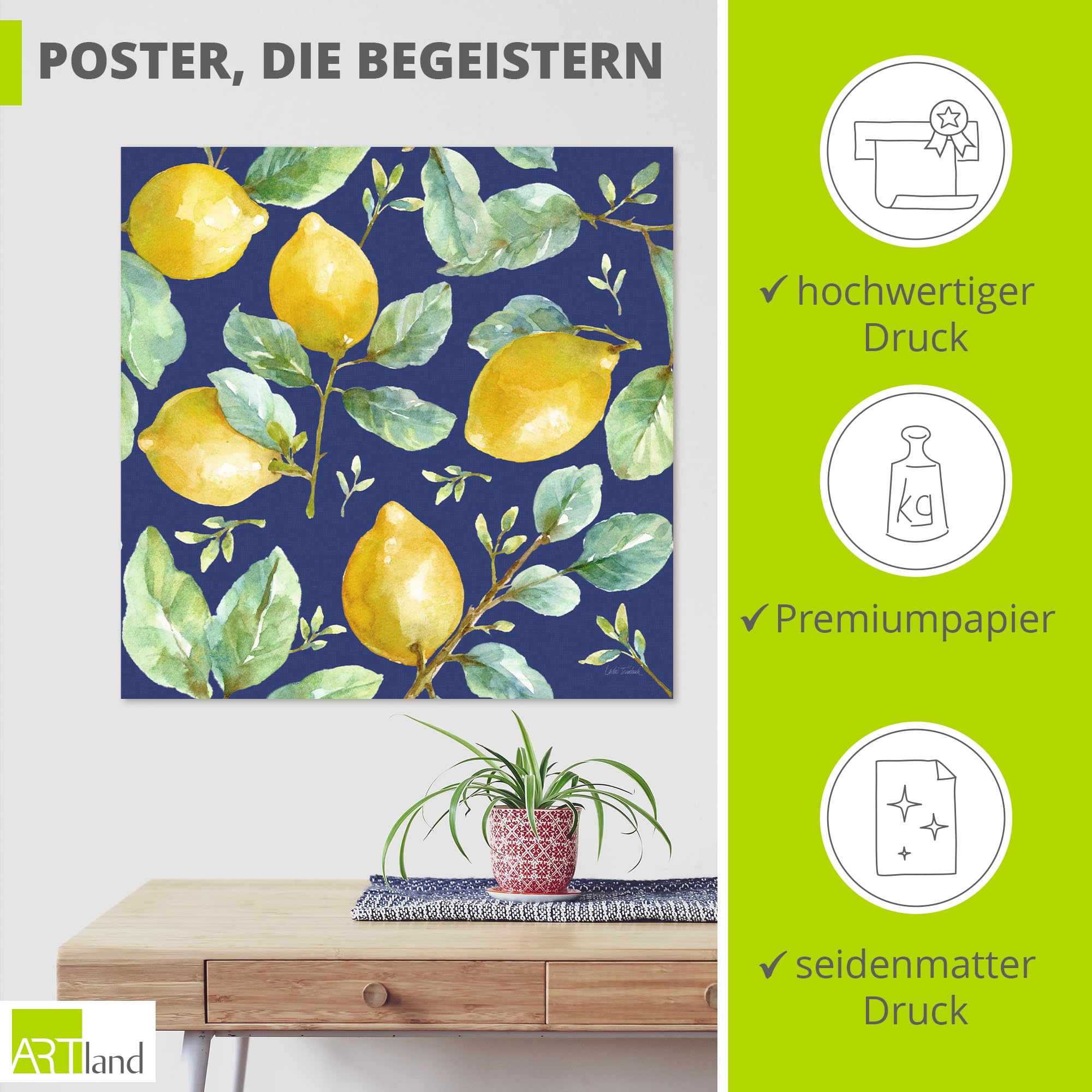 artland-alubilder-le-citron-pattern-alubild-30x30-cm-zitrone image 2