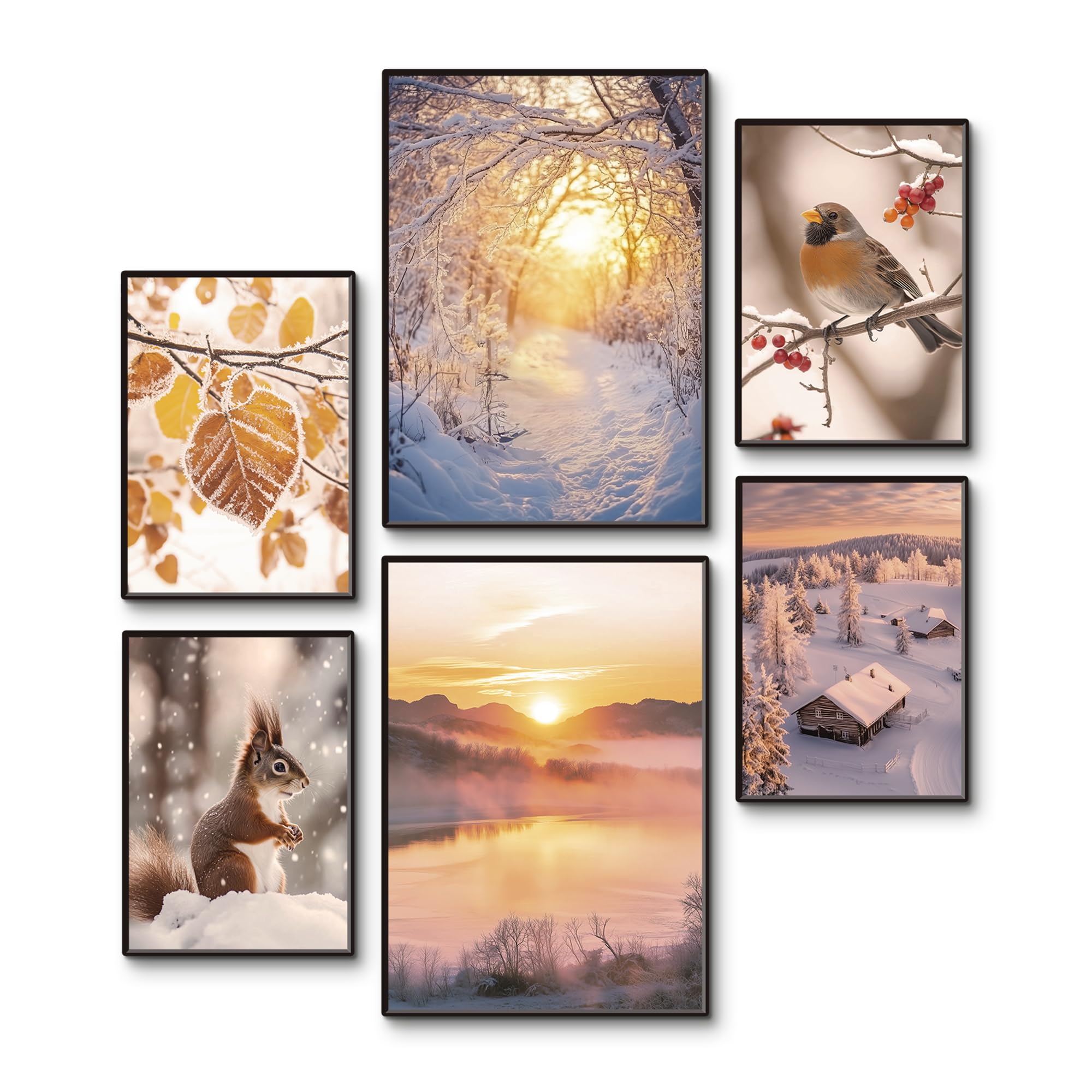 artland-kunstdrucke-poster-set-6tlg-winter-a3-a4-ohne-rahmen image 1