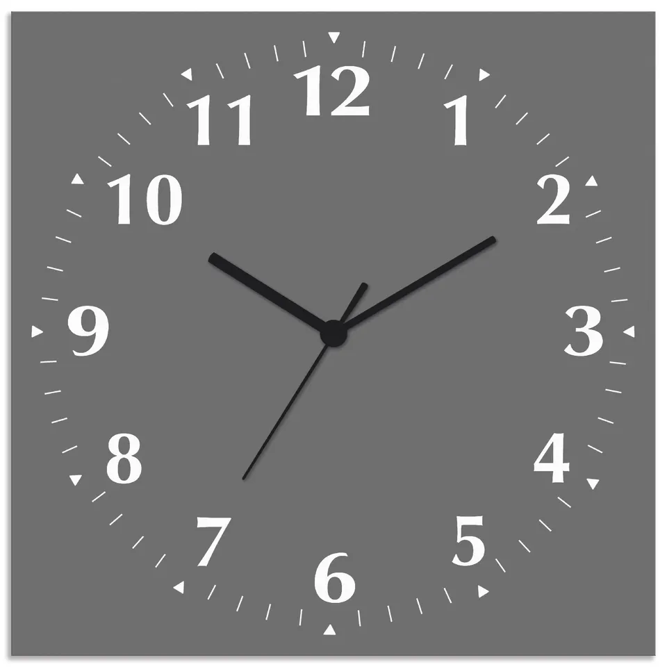 artland-wanduhren-grau-wanduhr-30x30-cm-alu-funkuhr-lautlos-ziffern image 1