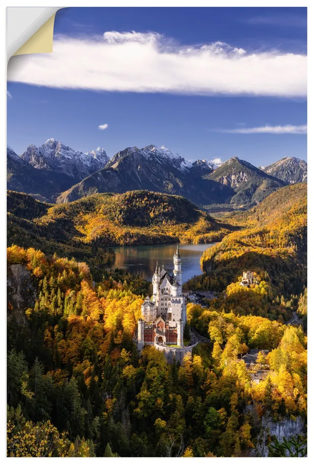 artland-wandaufkleber-schloss-neuschwanstein-vinyl-herbst image 1