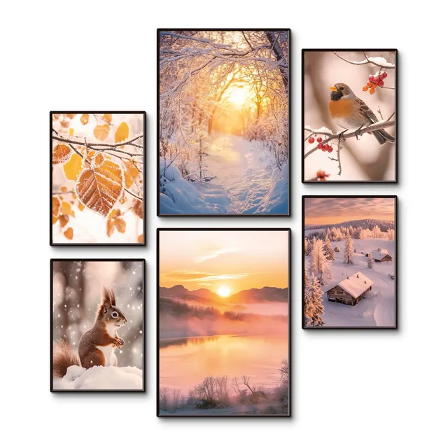artland-kunstdrucke-poster-set-6tlg-winter-a3-a4-ohne-rahmen image 1