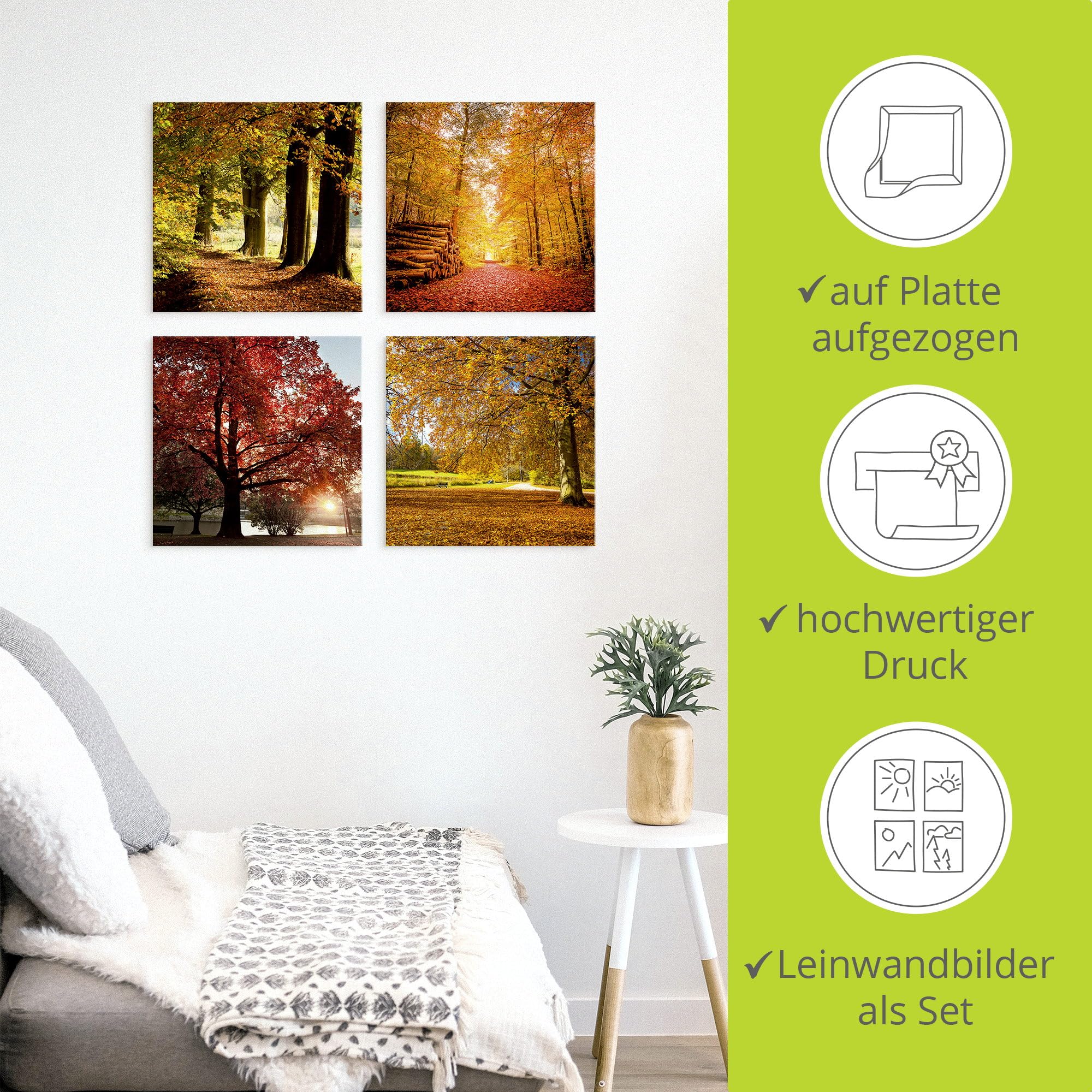 artland-leinwandbilder-k2uq-set-4x30x30-cm-herbst-b-ume image 2