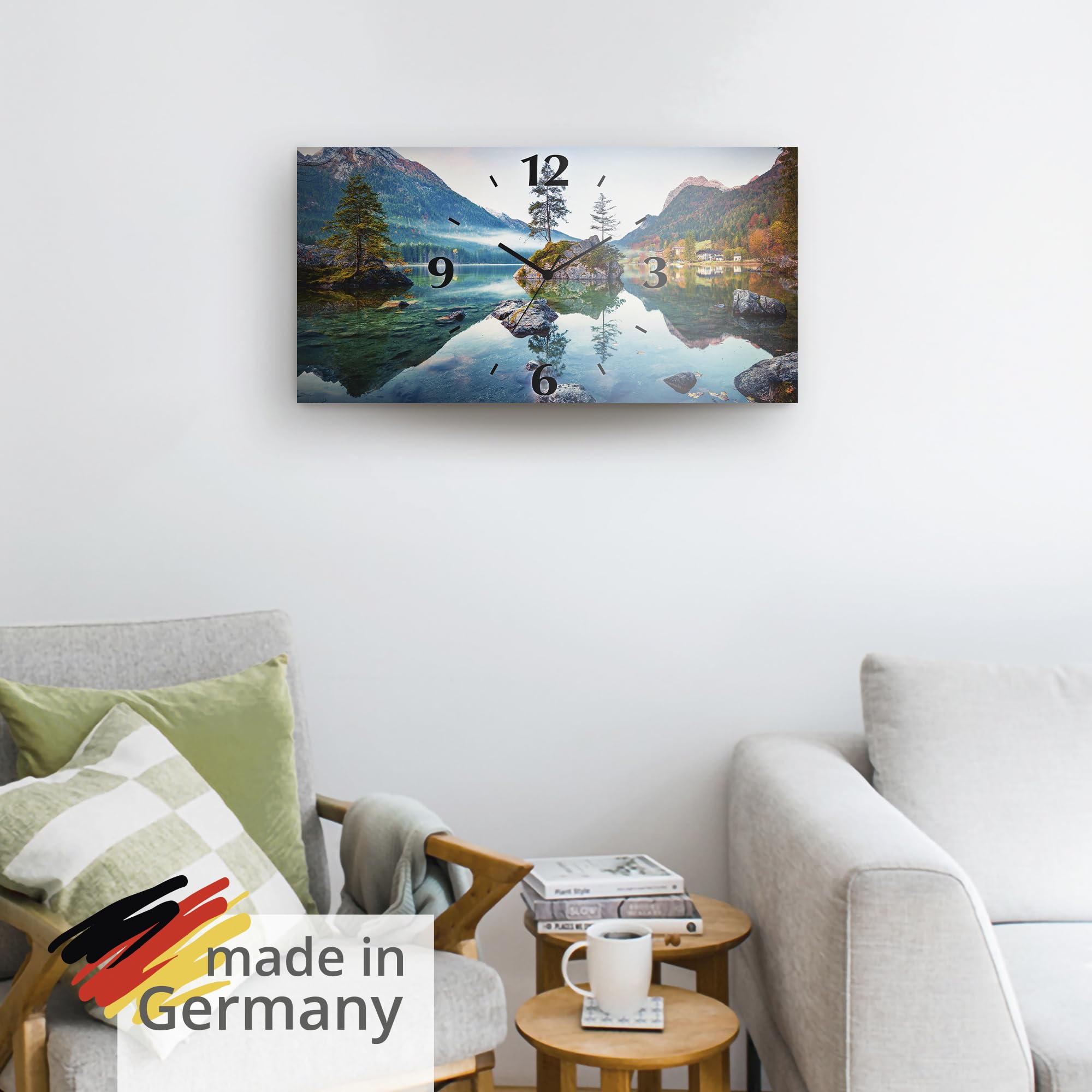artland-wanduhren-u1tm-wanduhr-60x30-cm-see-herbst-lautlos image 6