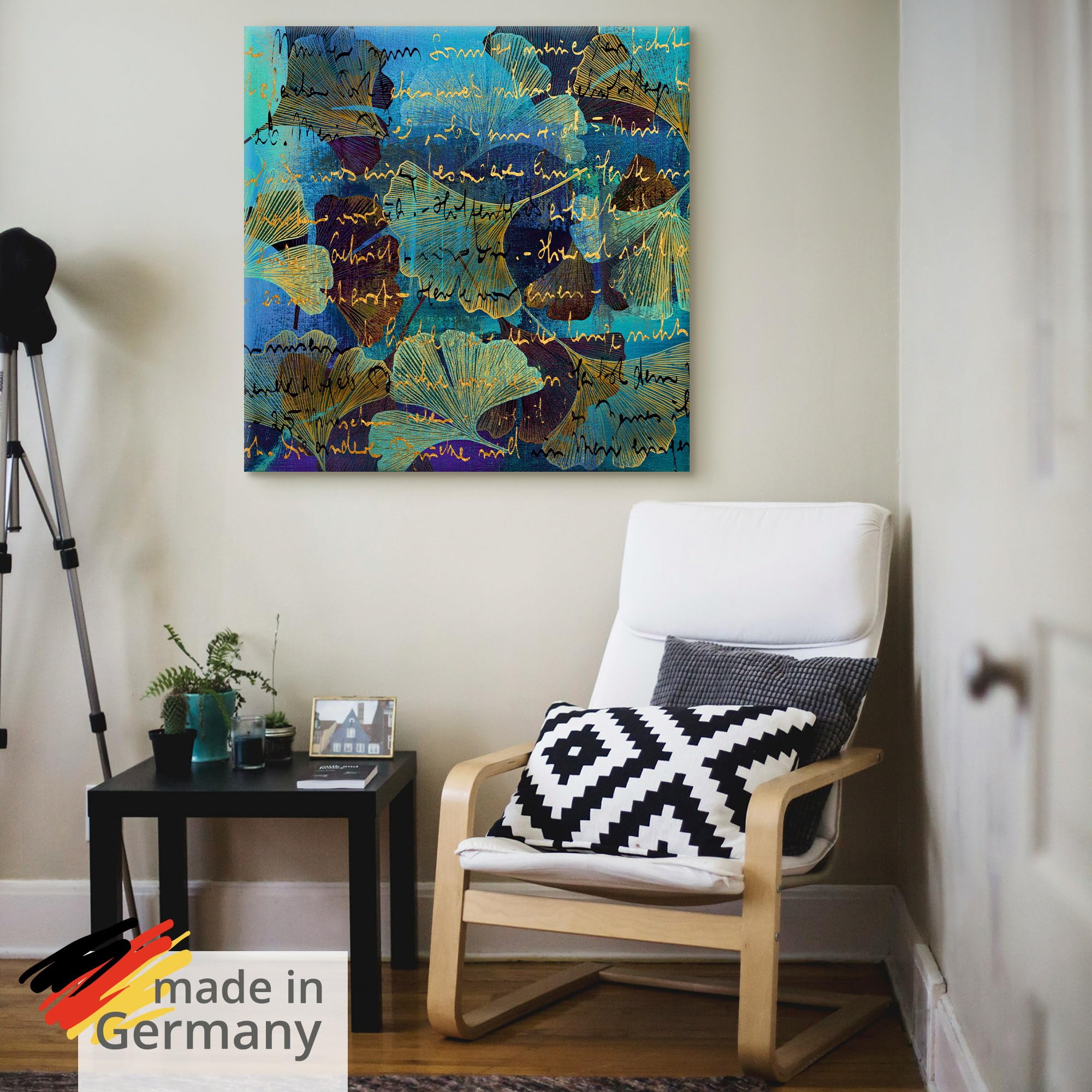 artland-leinwandbilder-ginko-auf-blau-leinwandbild-50x50-blau image 5