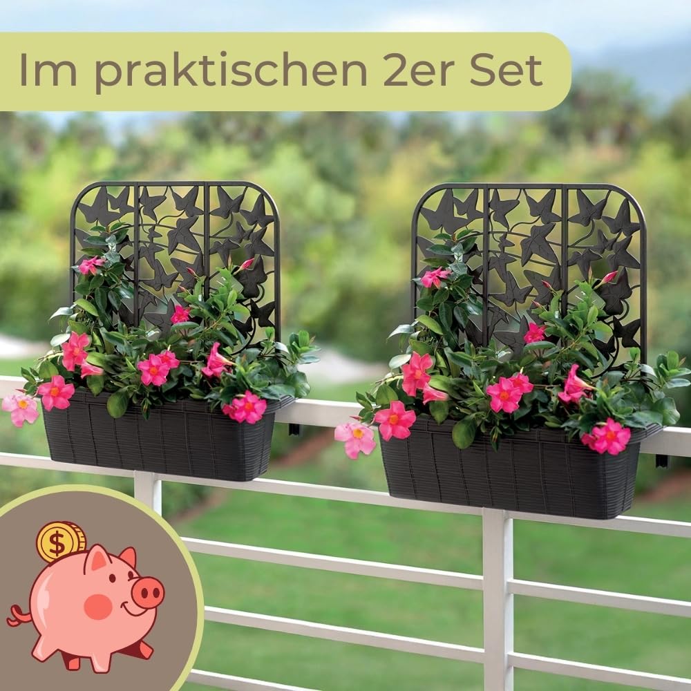garpet-garten-blumenkasten-balkon-60cm-wei-2er-set-spalier image 7
