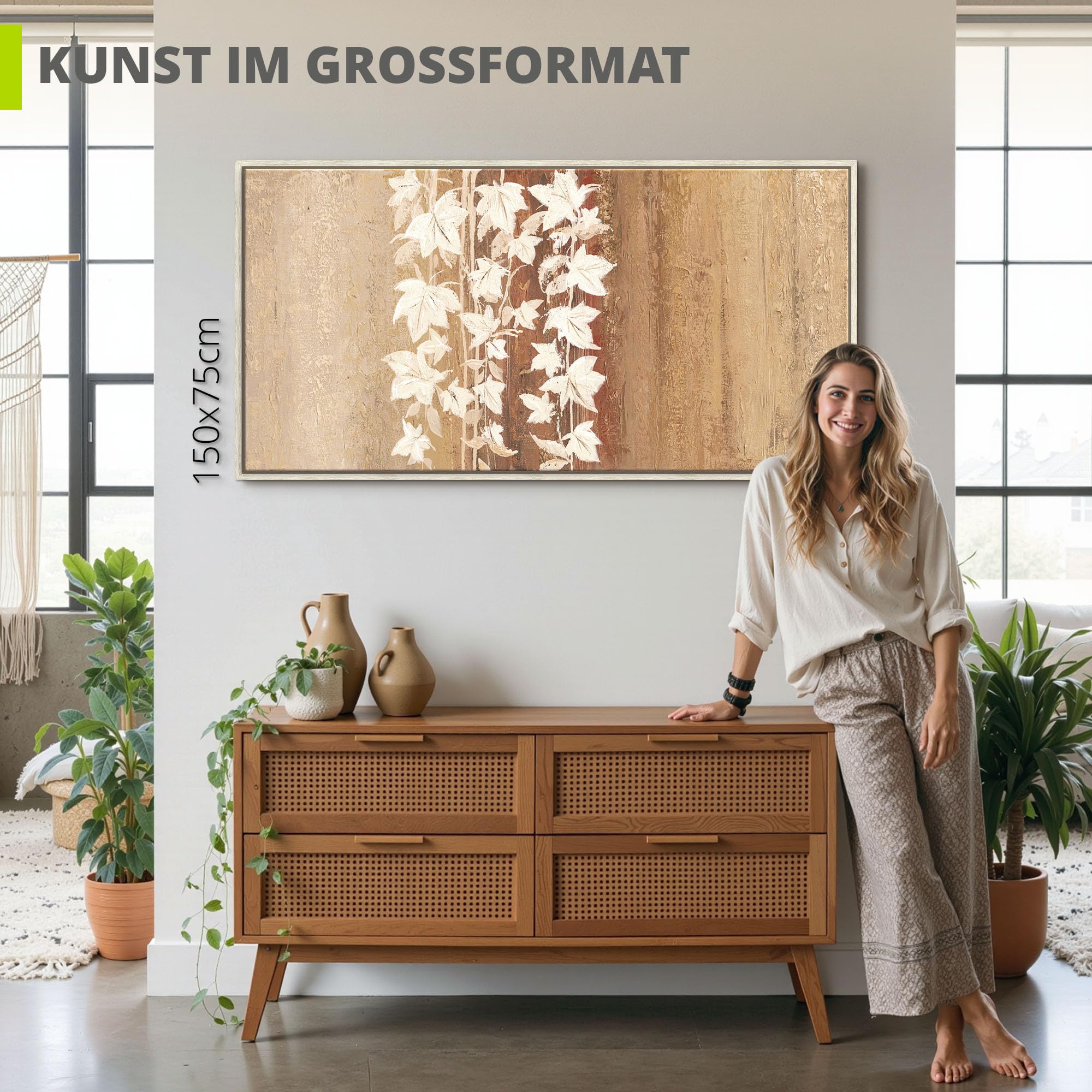 artland-leinwandbilder-a1rl-leinwandbild-200x100-botanik-braun image 2
