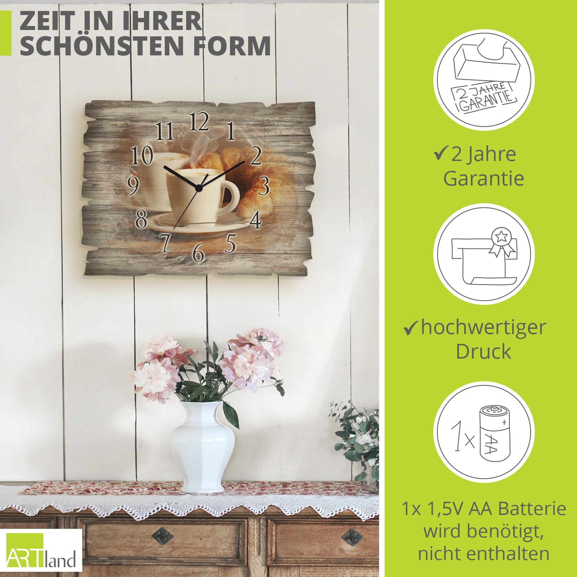 artland-wanduhren-cappuccino-holz-wanduhr-40x30-cm-lautlos-quarz image 3