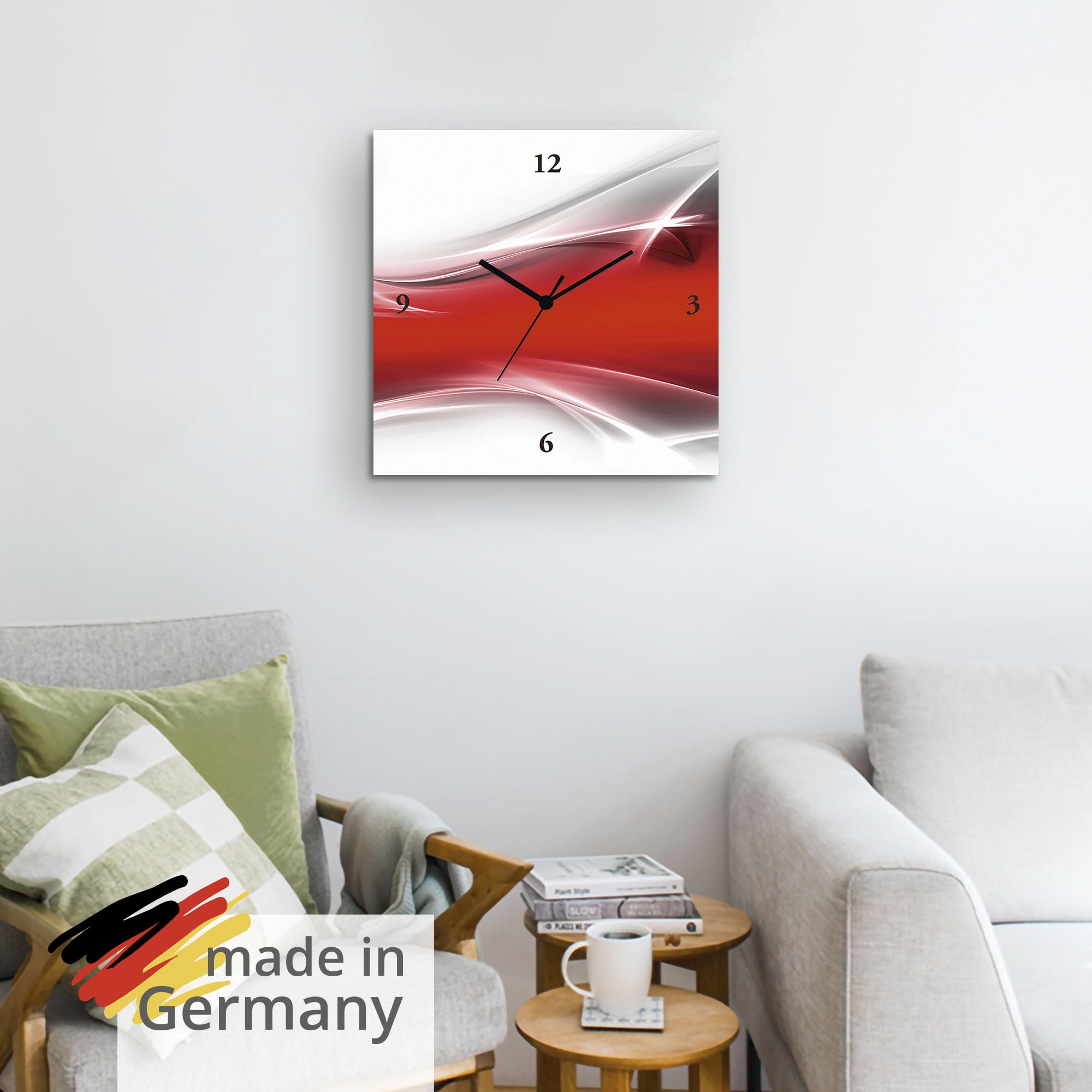 artland-wanduhren-funkuhr-30x30-cm-quadratisch-lautlos-abstrakt image 6