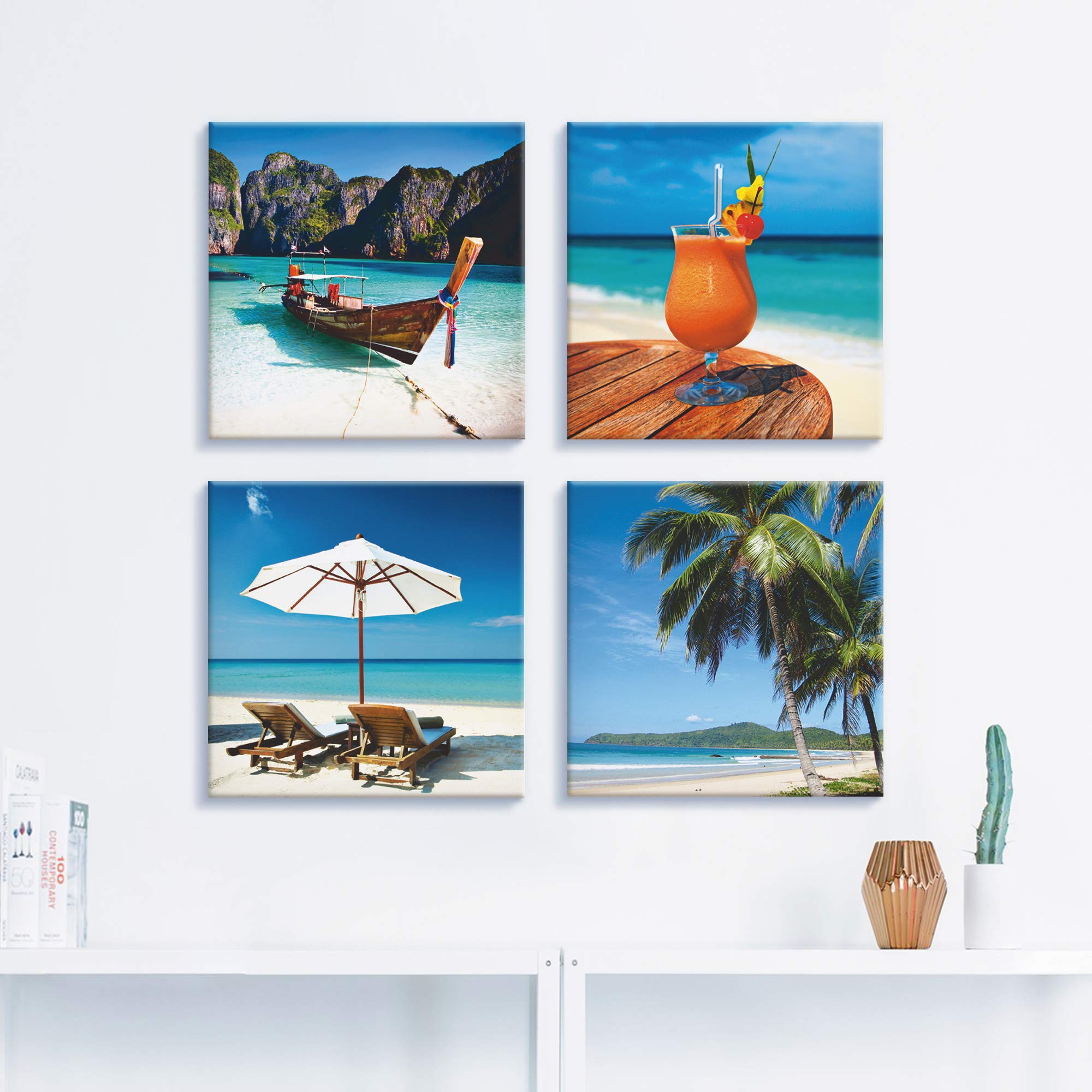 artland-leinwandbilder-set-4tlg-20x20-strand-maya-bay-cocktail image 5