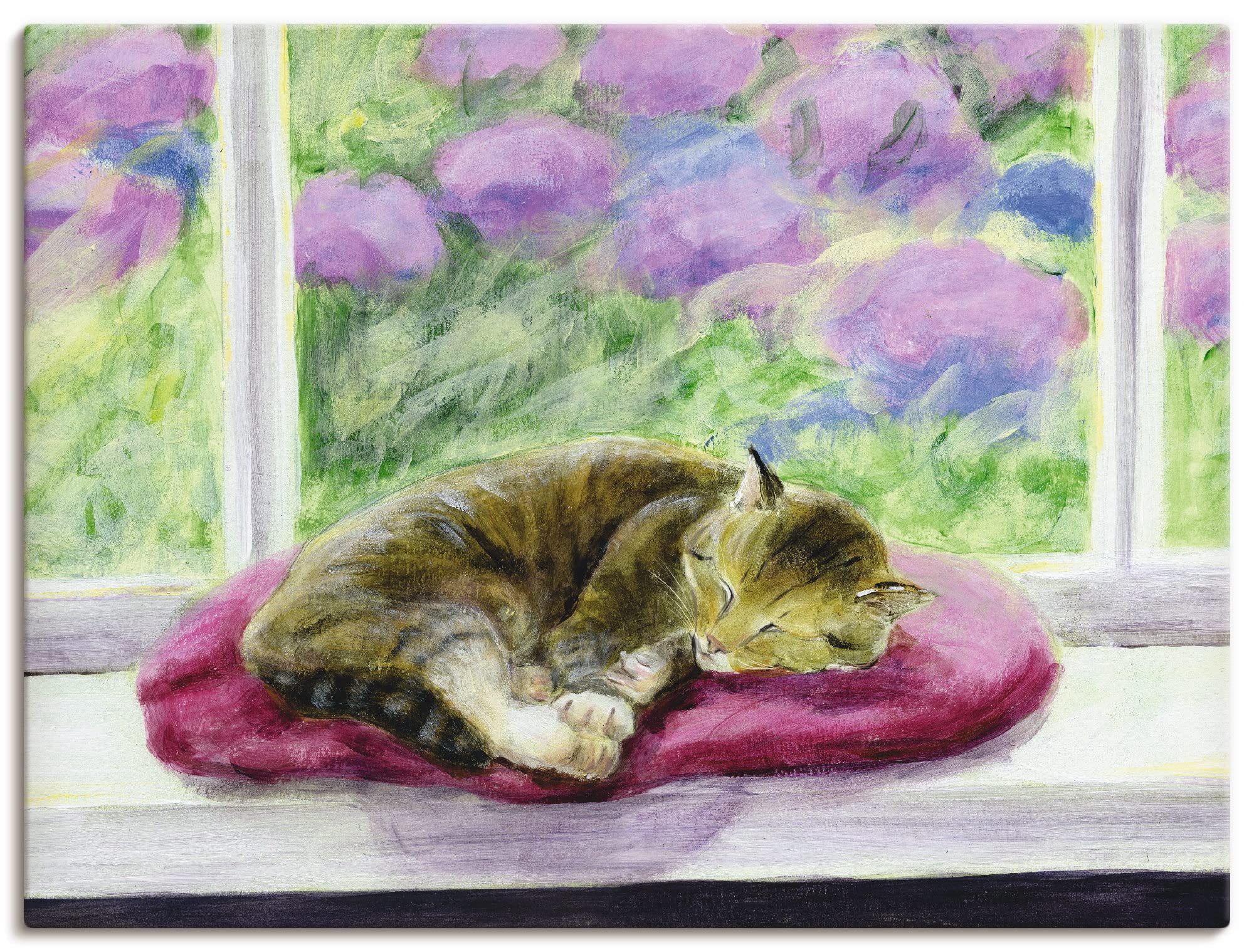artland-leinwandbilder-a8ue-leinwandbild-80x60-katze-fensterbank image 1
