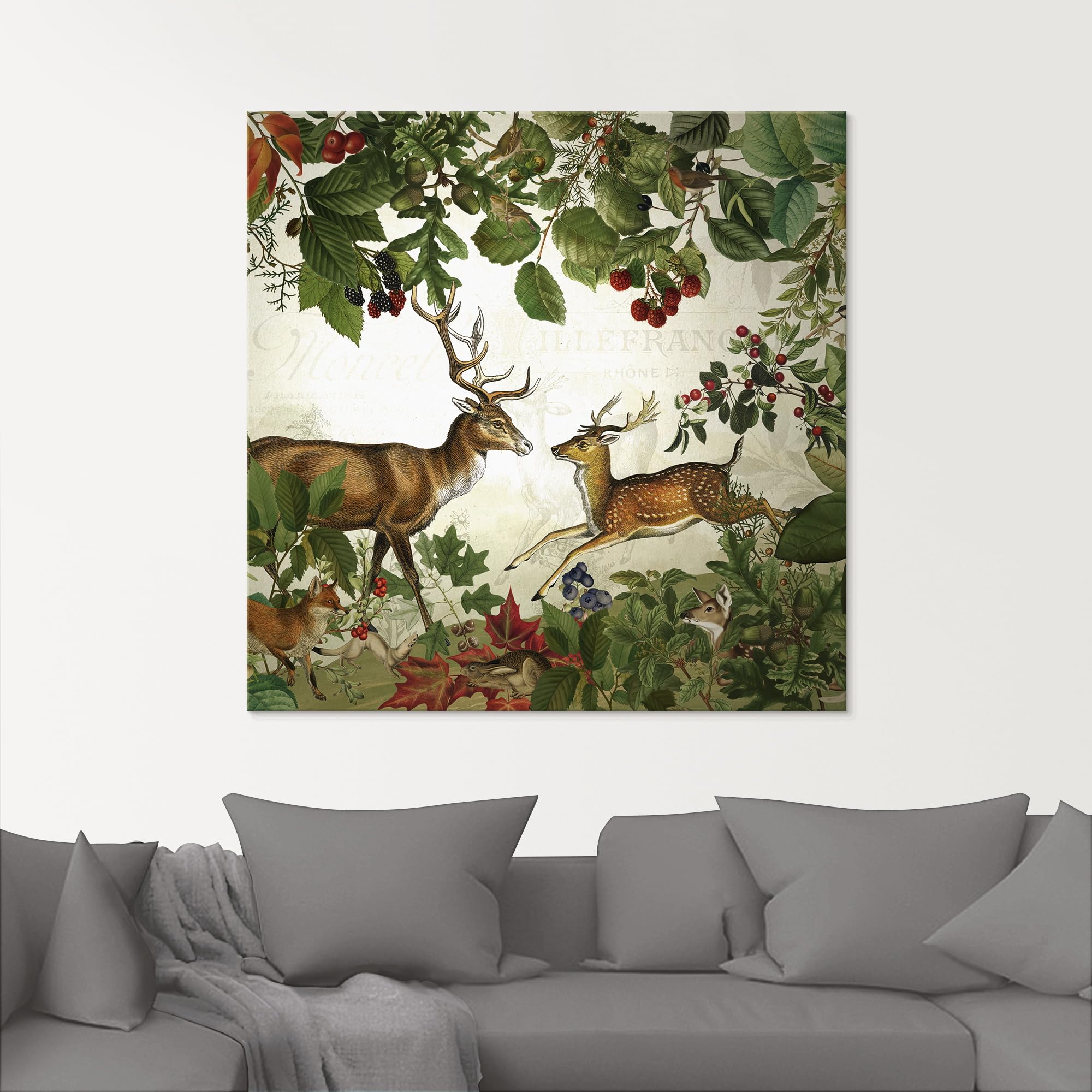 artland-glasbilder-u5gx-glasbild-wald-hirsch-40x40-cm image 6