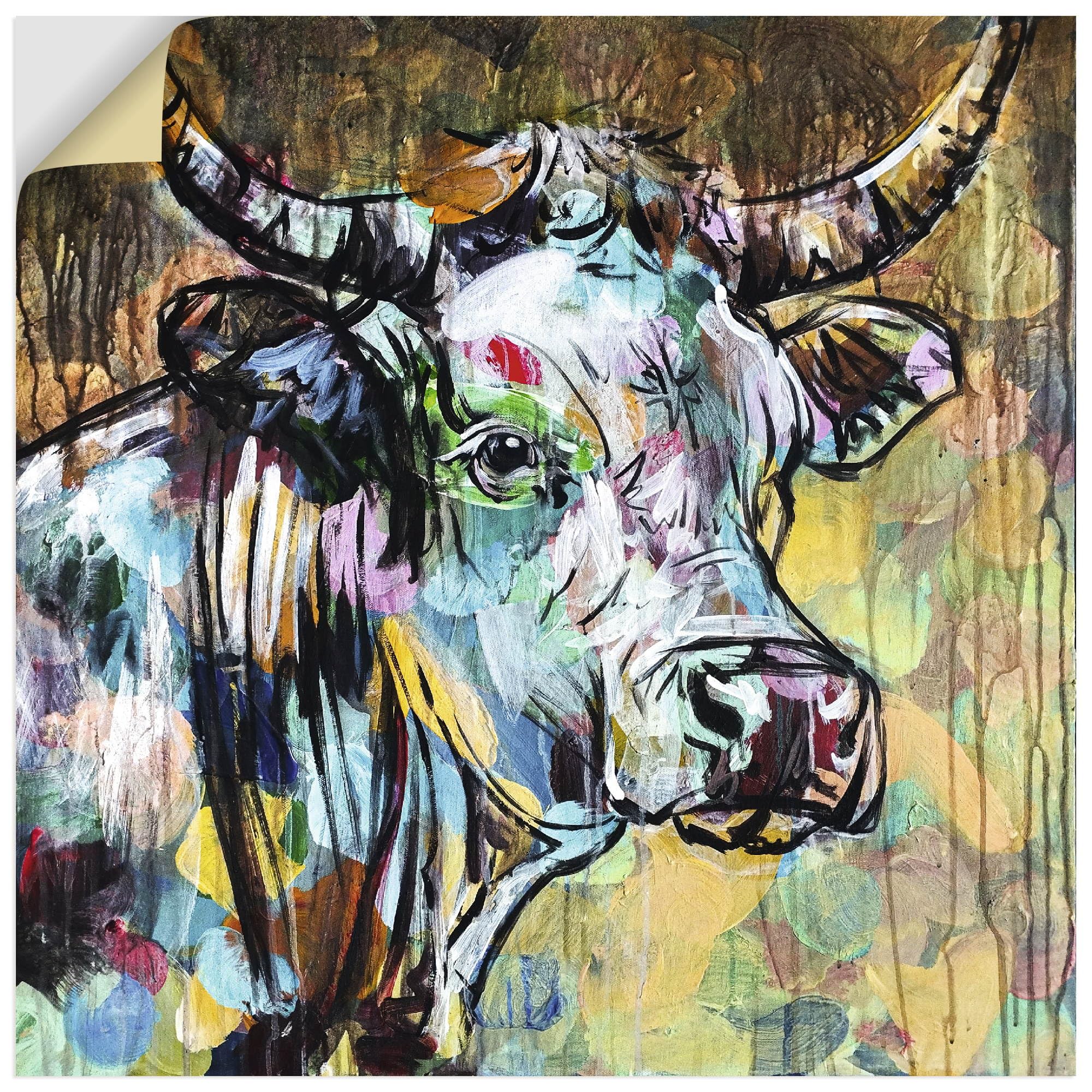 artland-wandaufkleber-stier-wandtattoo-30x30-cm-vinyl image 8