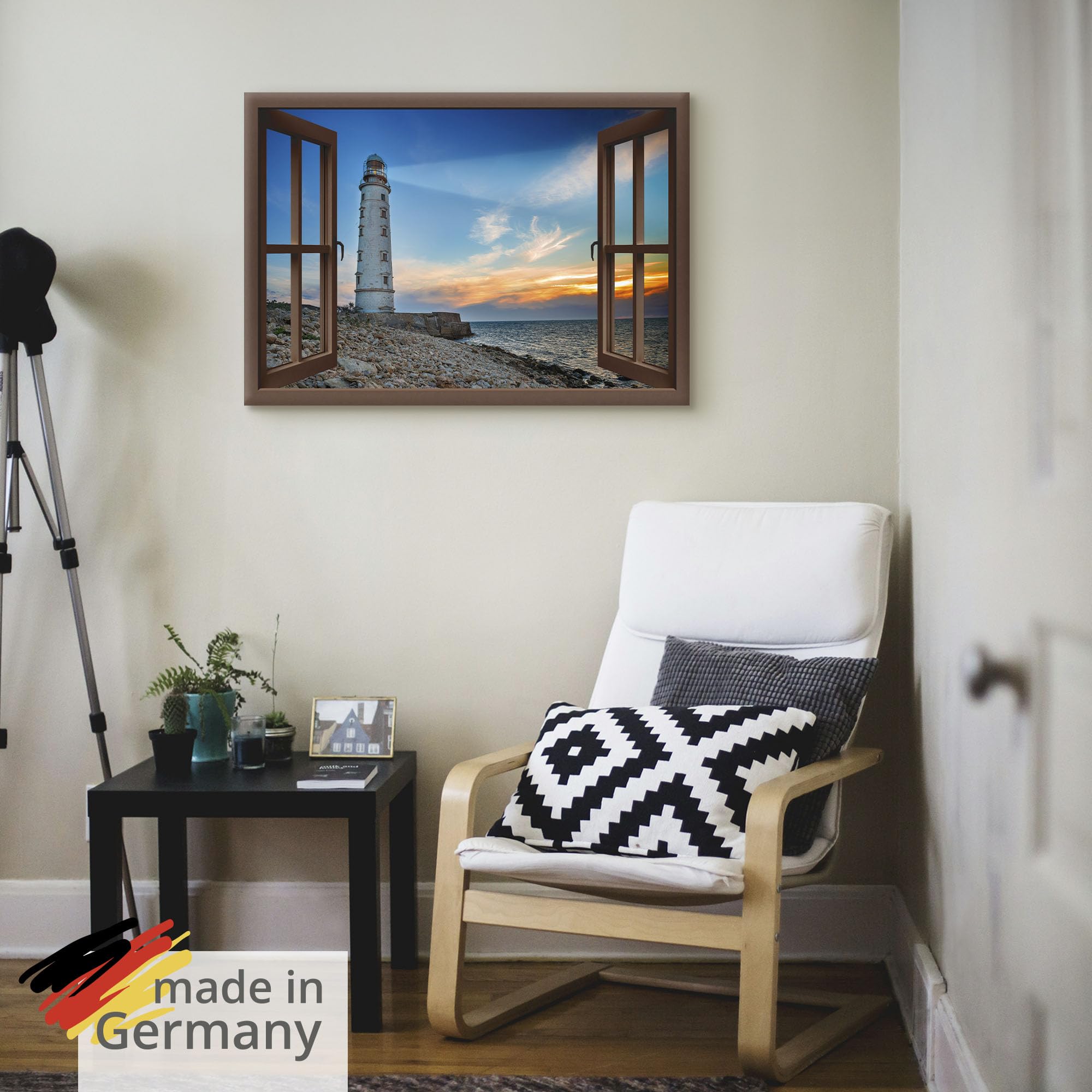 artland-leuchtturm-leinwandbild-100x70-cm-meerblick image 5