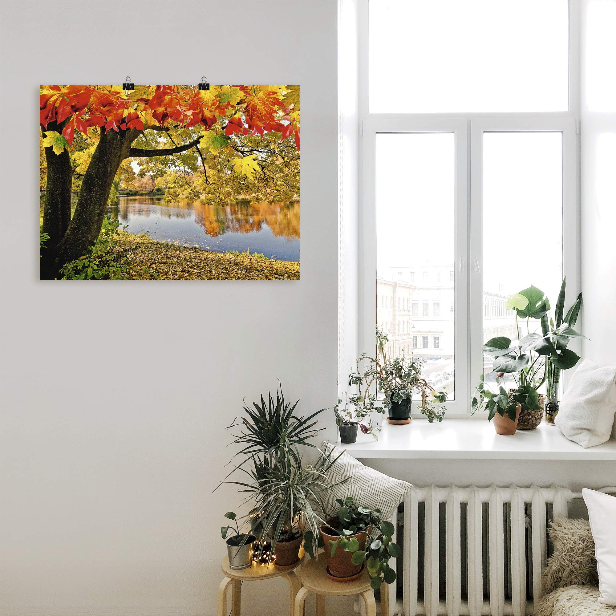 artland-kunstdrucke-poster-80x60-cm-herbstwald-mit-boot-t4sf image 8