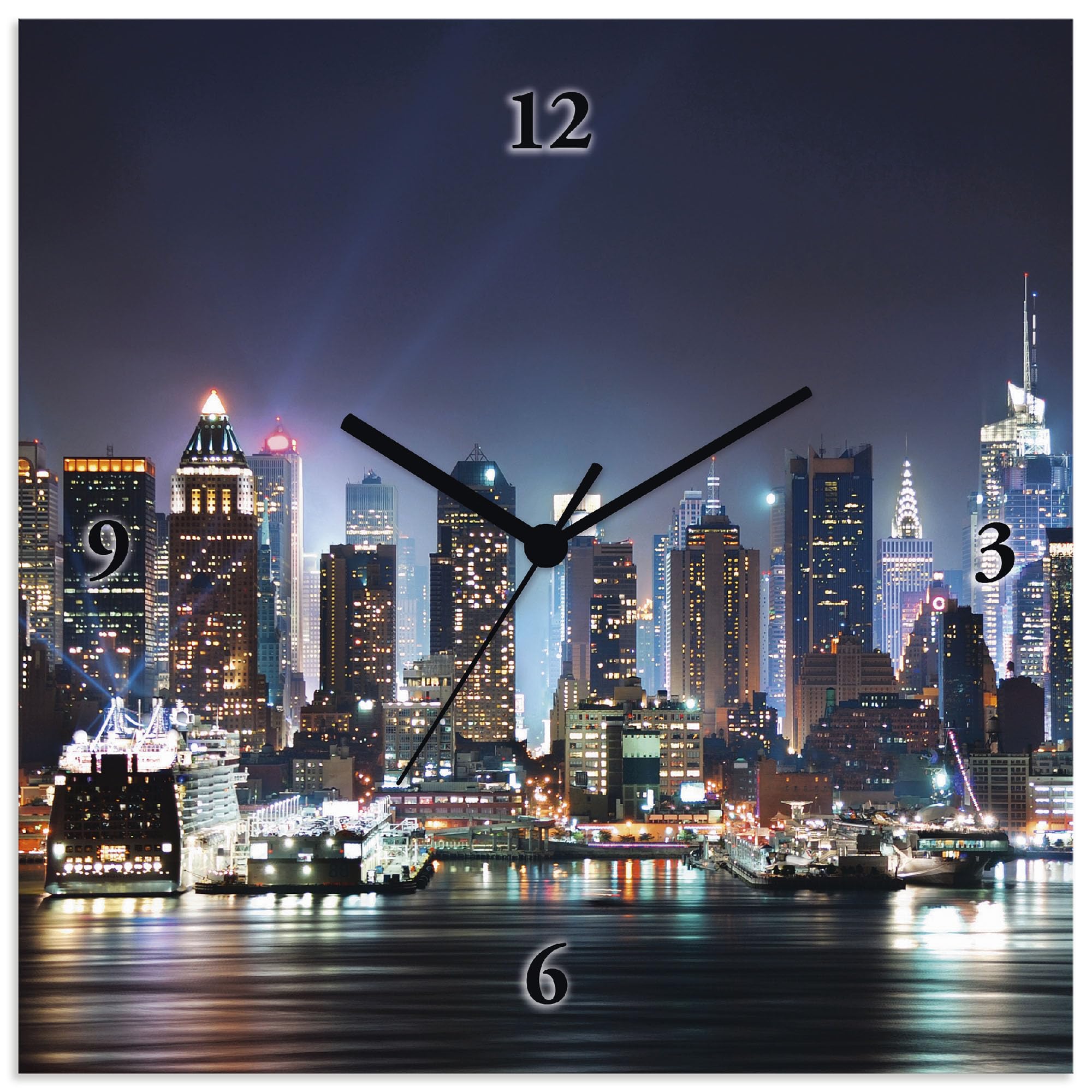 artland-t5wt-wanduhr-30x30-cm-alu-funkuhr-new-york-city image 1