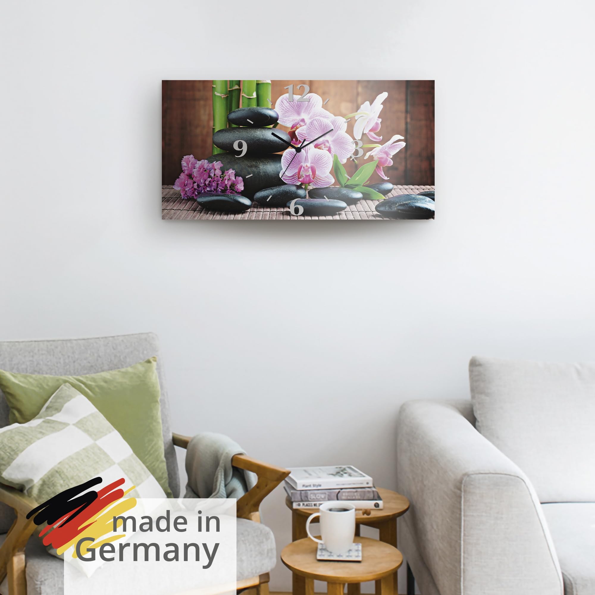 artland-wanduhren-zen-orchidee-funkuhr-60x30-cm-lautlos image 6