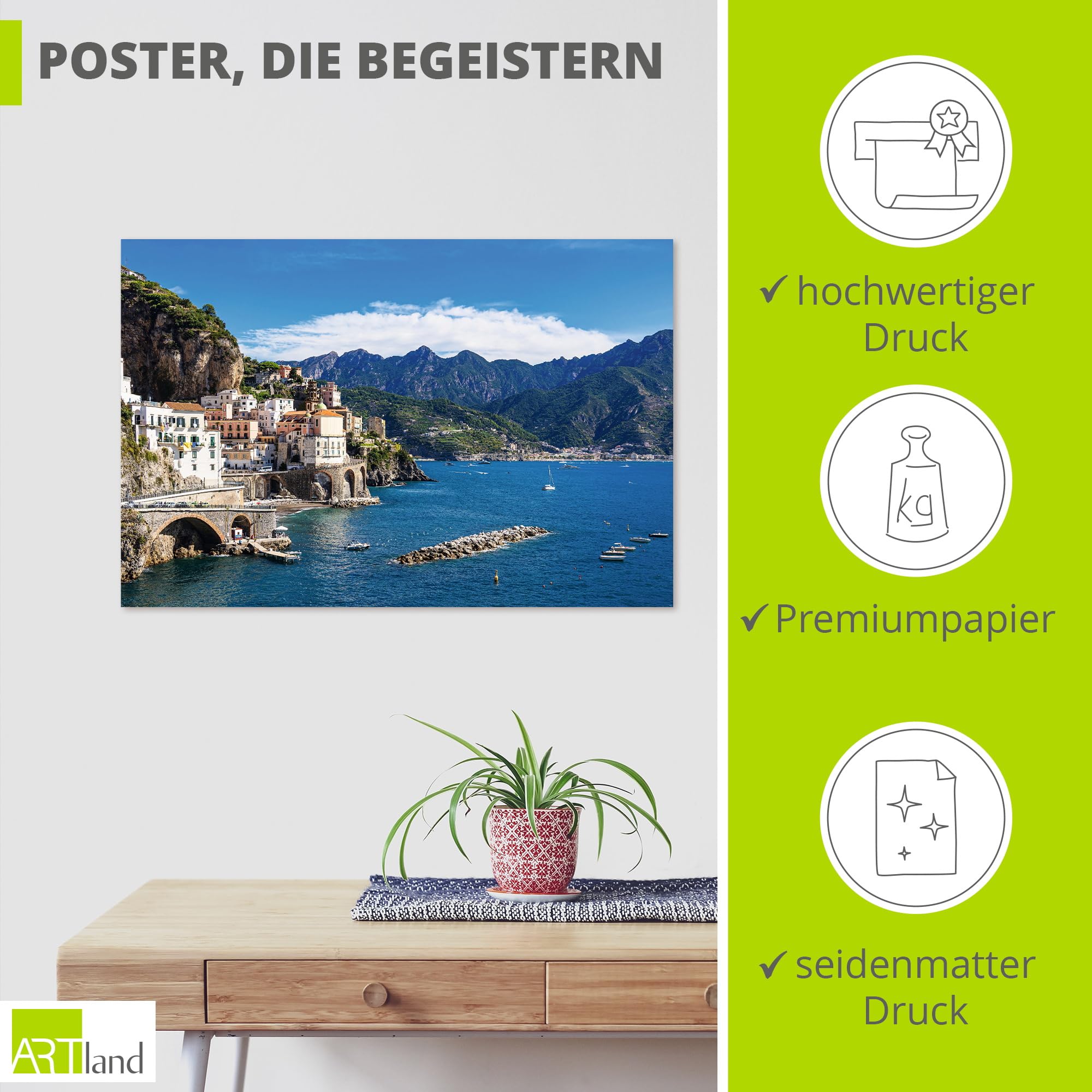 artland-kunstdrucke-atrani-poster-60x40-cm-amalfi-sommer image 2