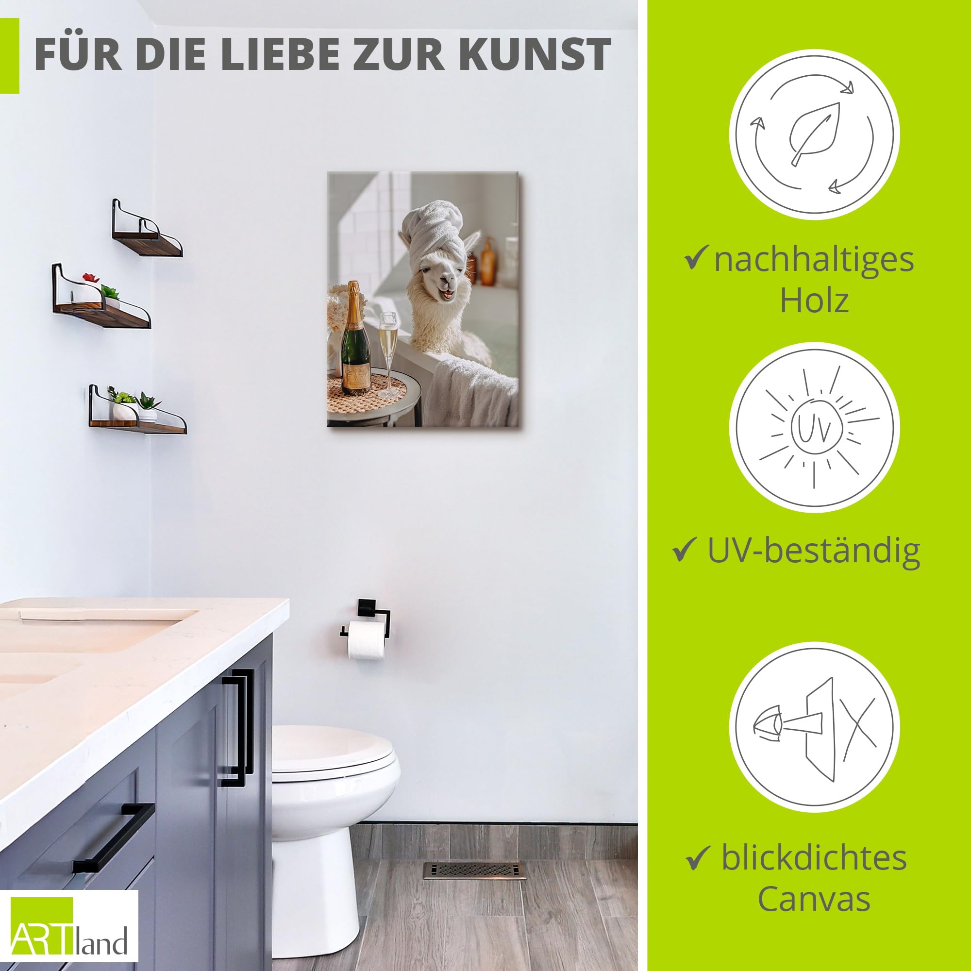 artland-leinwandbilder-lama-leinwandbild-30x40-cm-wei image 2