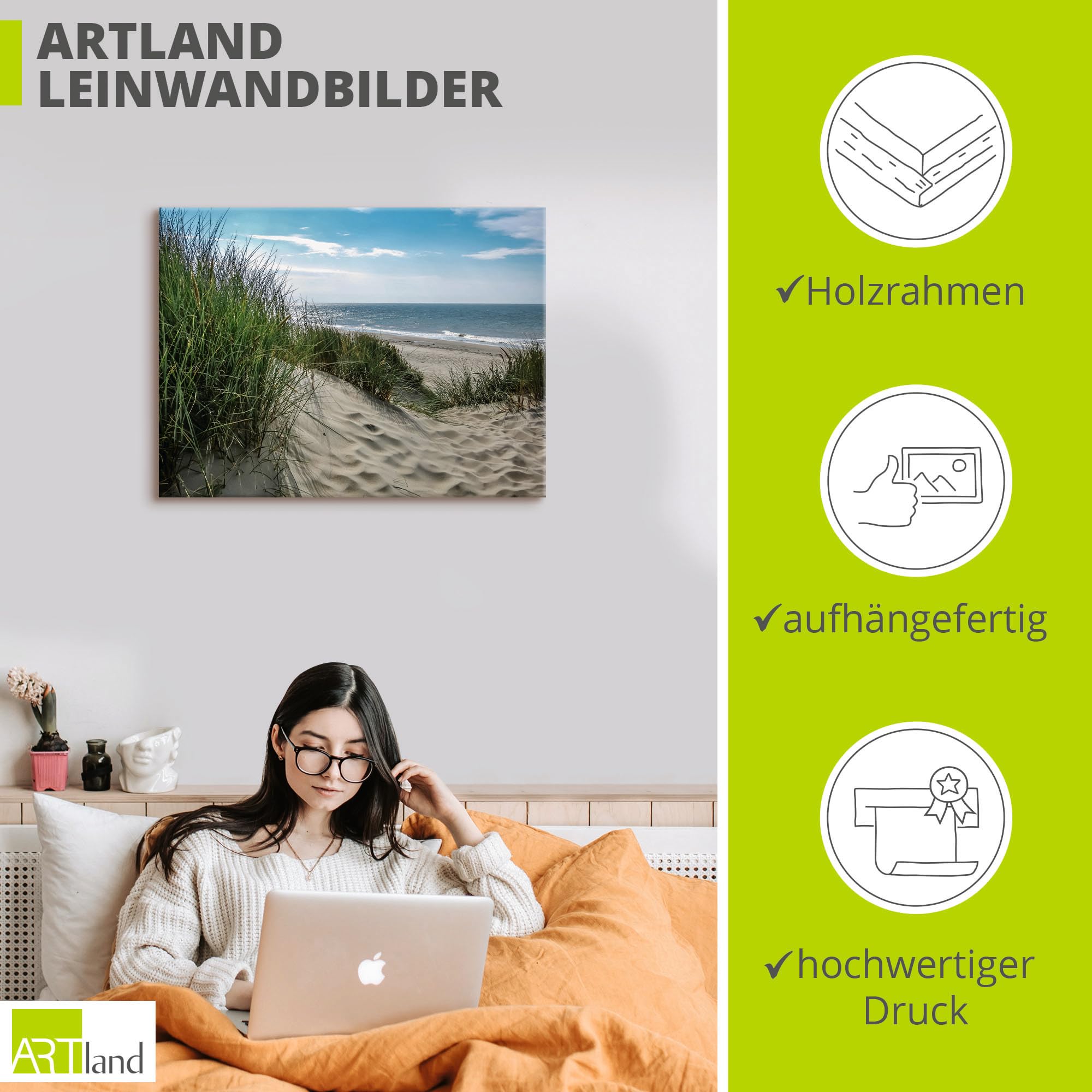 artland-leinwandbilder-weg-zum-strand-leinwandbild-80x60-cm-meer image 3