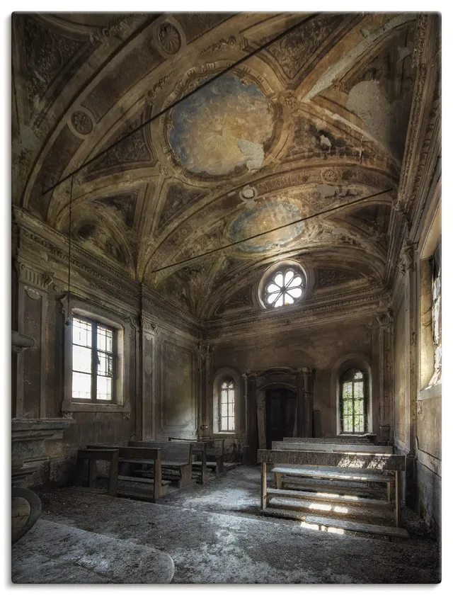 artland-lost-places-leinwandbild-60x45-cm-kirche image 1