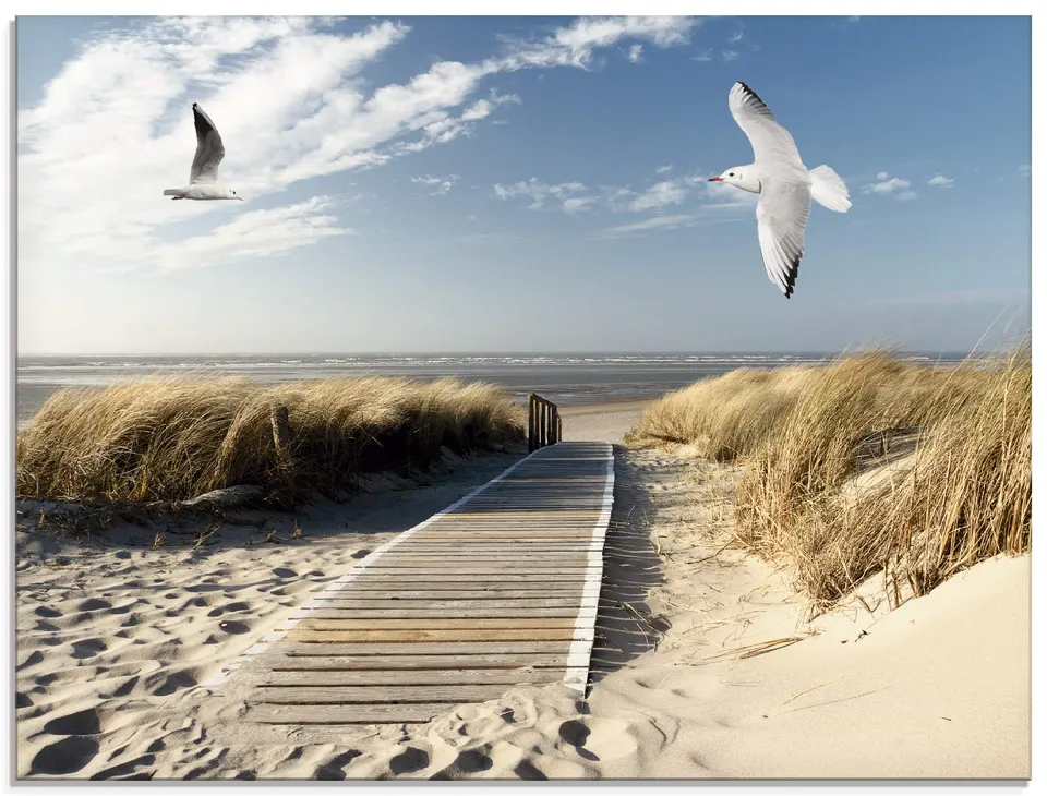 artland-glasbilder-strand-meer-60x45-cm-querformat-glasbild image 1