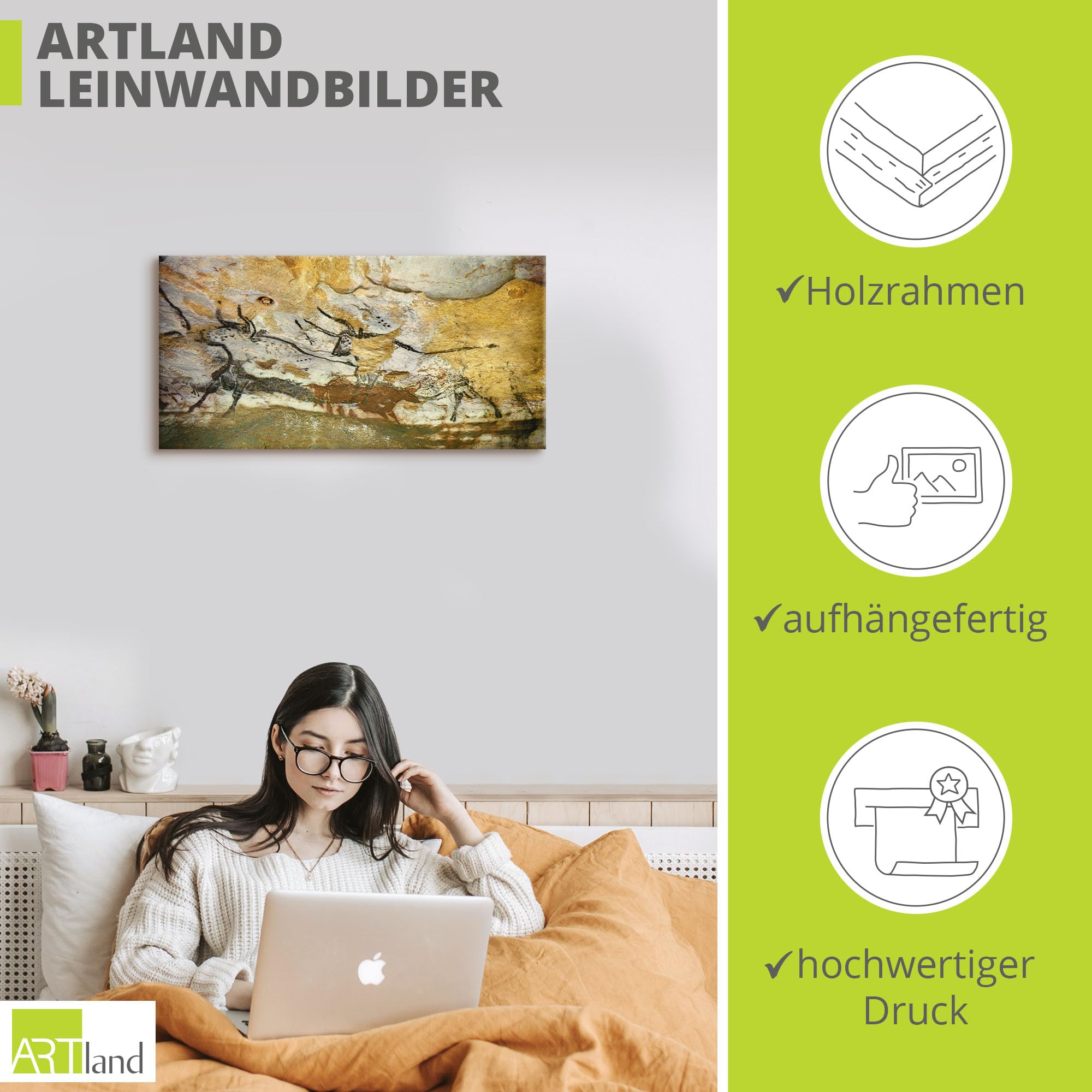 artland-leinwandbilder-wandbild-100x50-steinzeit-stier image 3