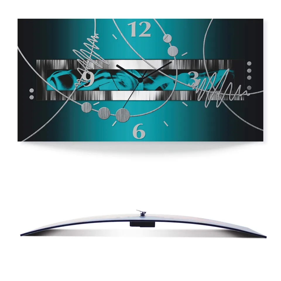 artland-wanduhren-quarzuhr-wanduhr-50x25-cm-3d-abstrakt image 1