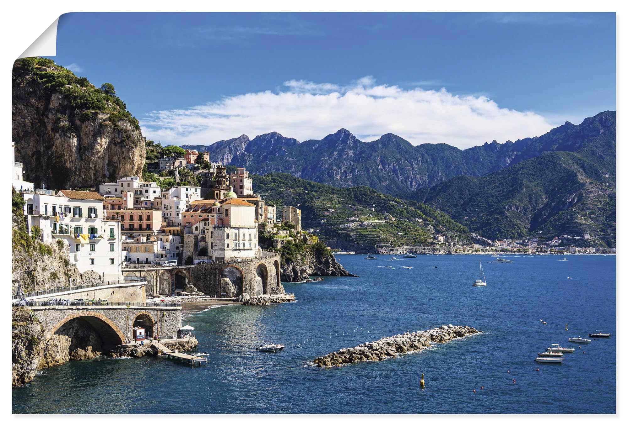 artland-kunstdrucke-atrani-poster-60x40-cm-amalfi-sommer image 1