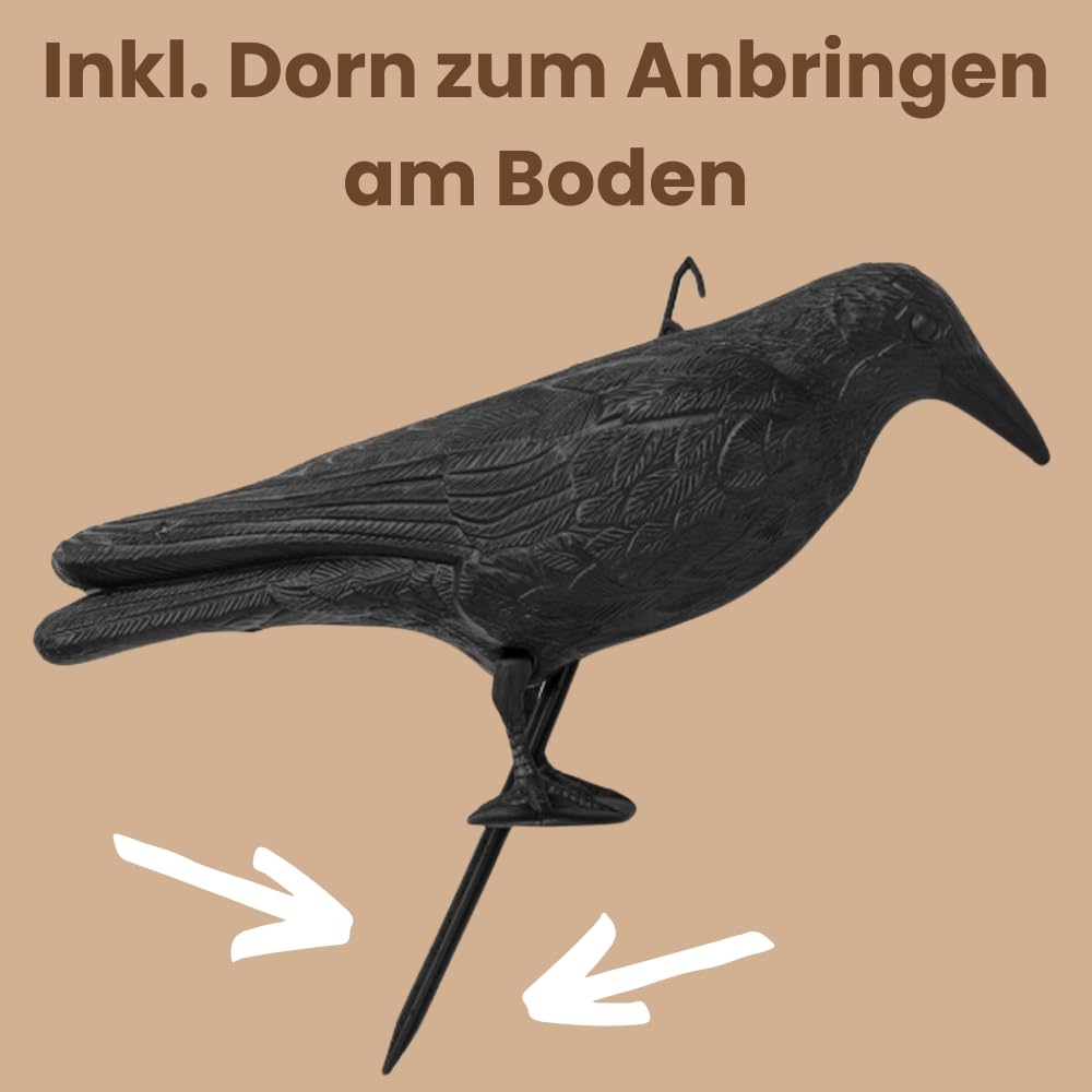 garpet-garten-rabe-attrappe-mit-dorn-taubenabwehr-schwarz image 4