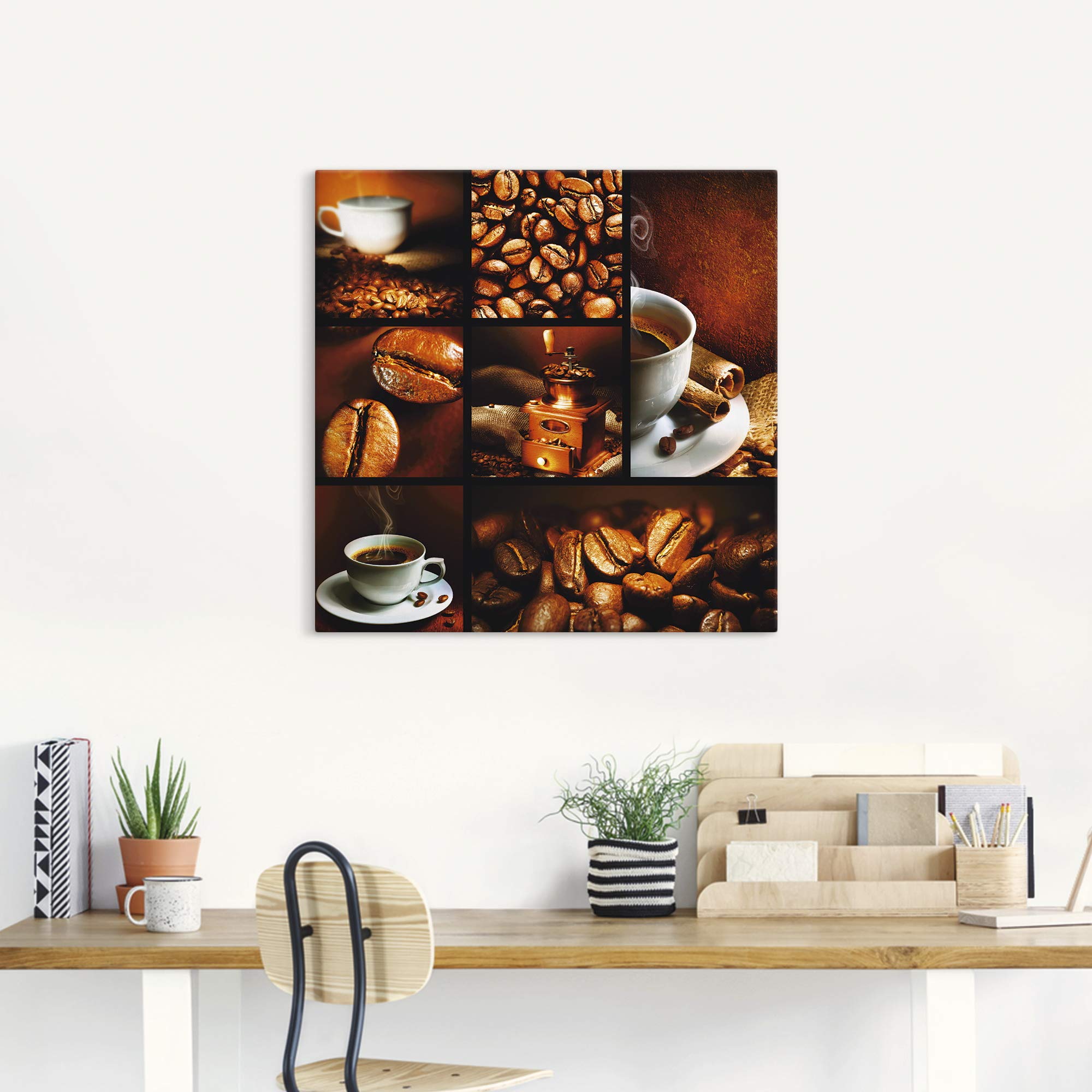 artland-leinwandbilder-kaffee-collage-leinwandbild-70x70-cm-braun image 7